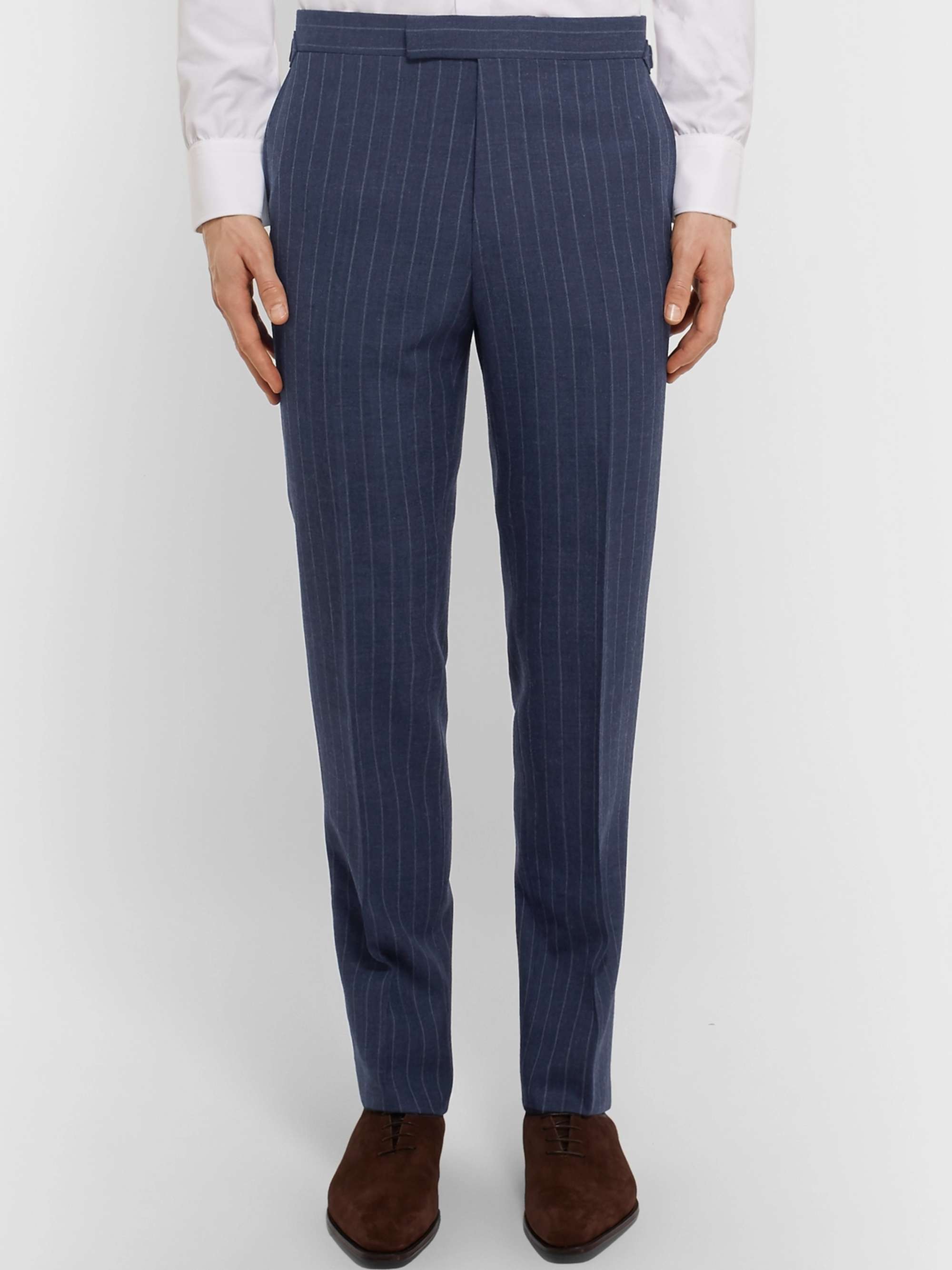 KINGSMAN Harry's Blue Pinstriped Wool Suit Trousers