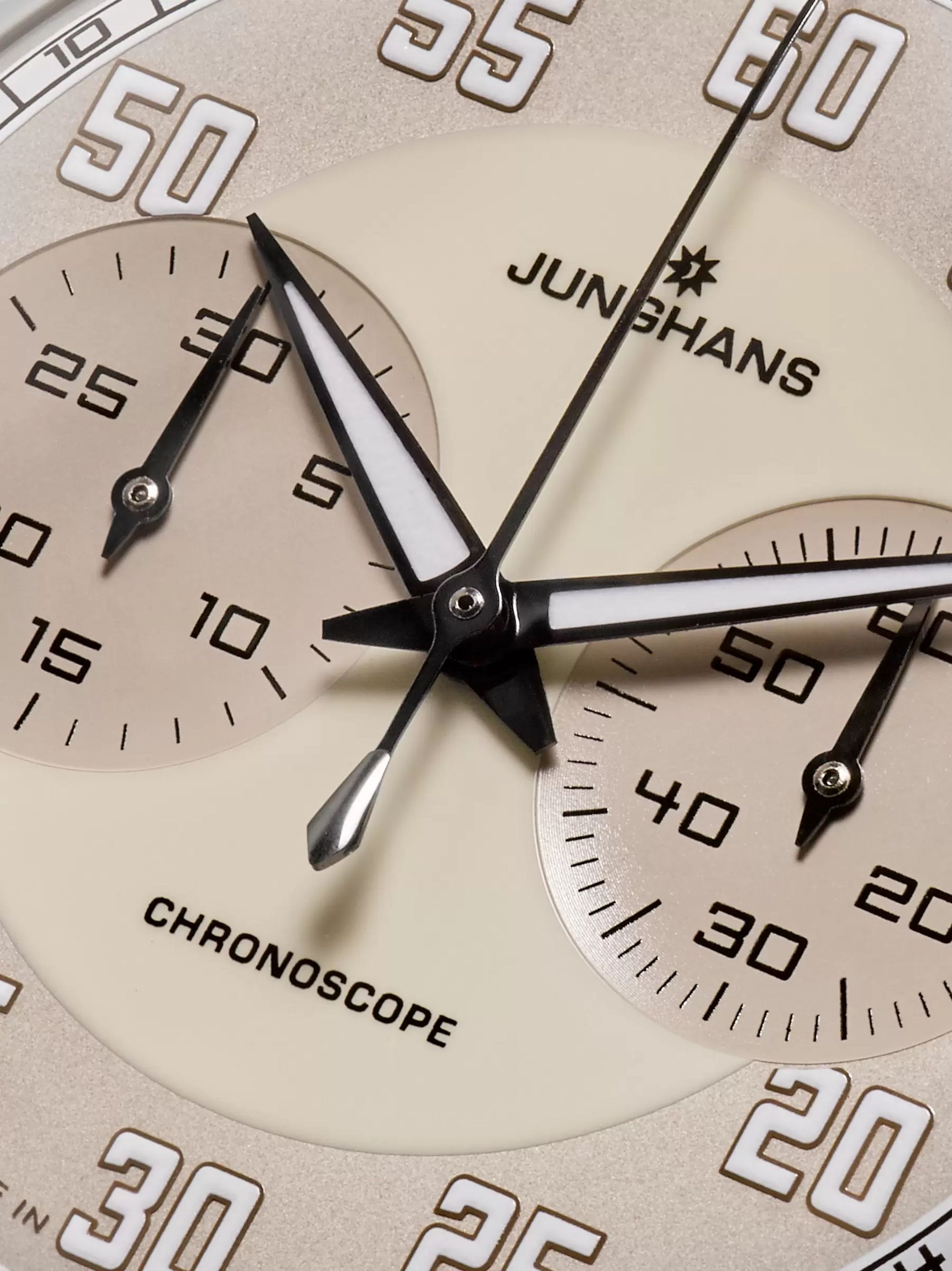 JUNGHANS Meister Driver Automatic Chronoscope 40mm Stainless Steel and Leather Watch, Ref. No. 027/3684.00