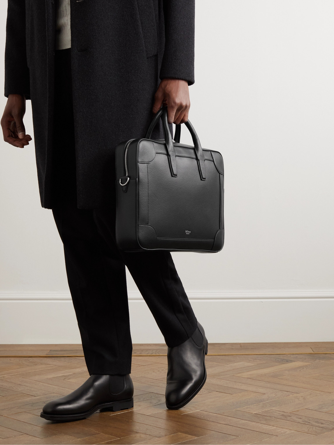 Shop Mulberry Belgrave Full-grain Leather Briefcase In Black