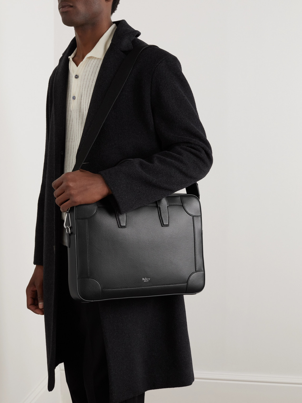 Shop Mulberry Belgrave Full-grain Leather Briefcase In Black