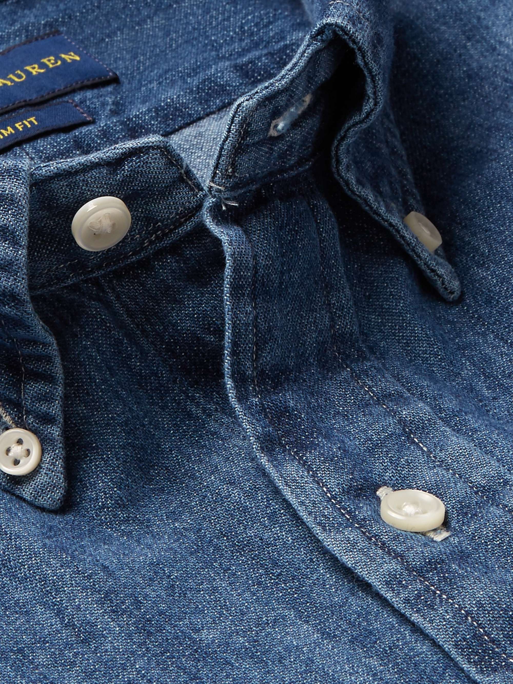 POLO RALPH LAUREN Slim-Fit Washed Cotton-Chambray Shirt
