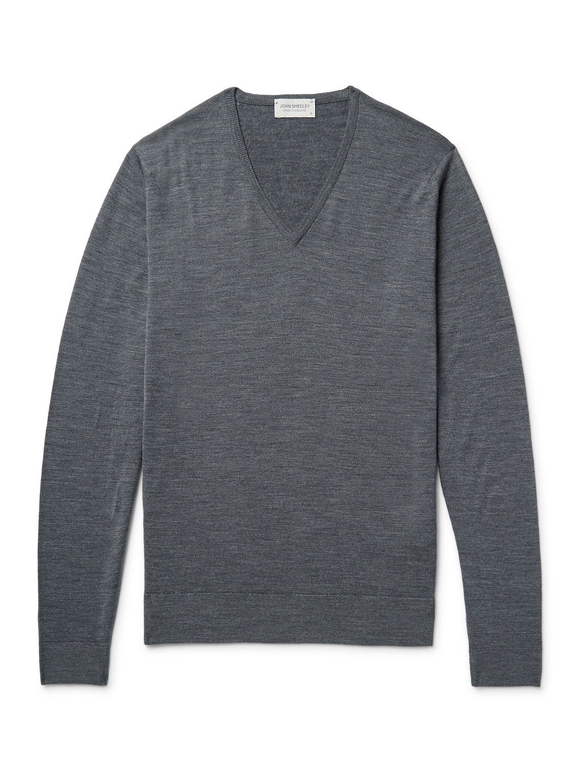 John Smedley Blenheim Mélange Merino Wool Sweater In Charcoal