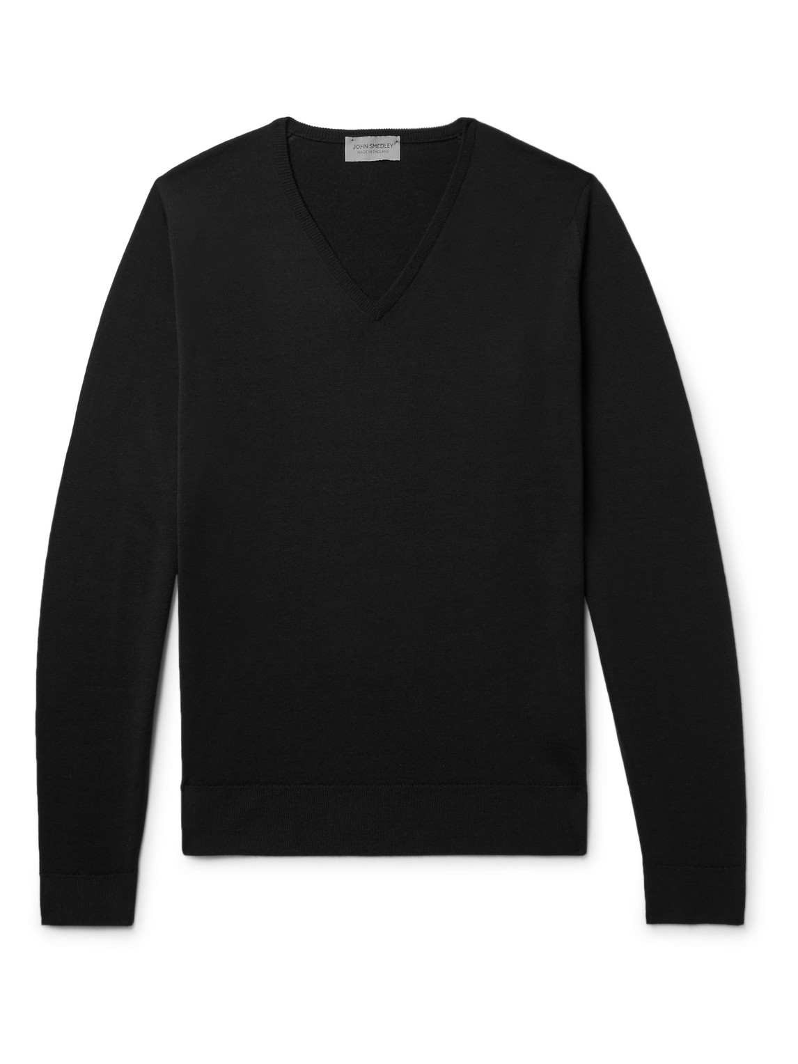 John Smedley Merino Wool V-neck Blenheim Sweater In Black