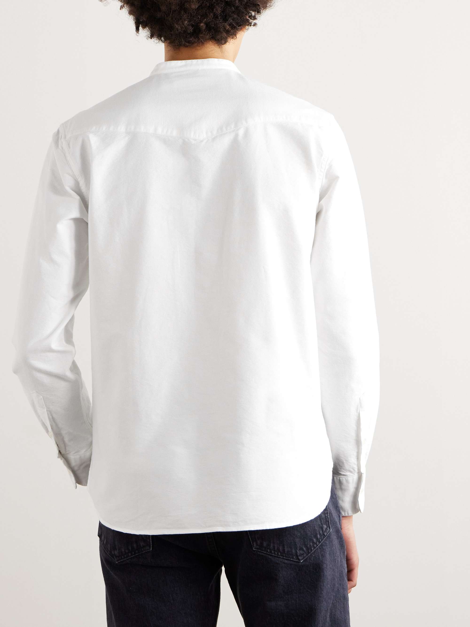 OFFICINE GÉNÉRALE Camicia in cotone Oxford con collo alla coreana Auguste