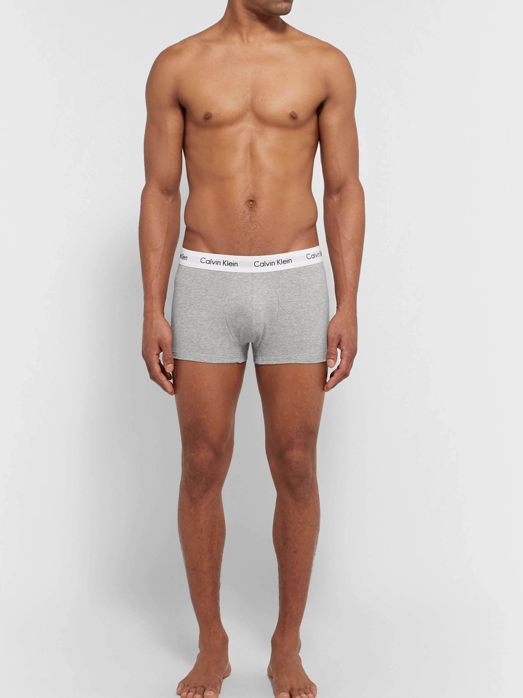 CALVIN KLEIN UNDERWEAR Three-Pack Stretch-Cotton Boxer Briefs for