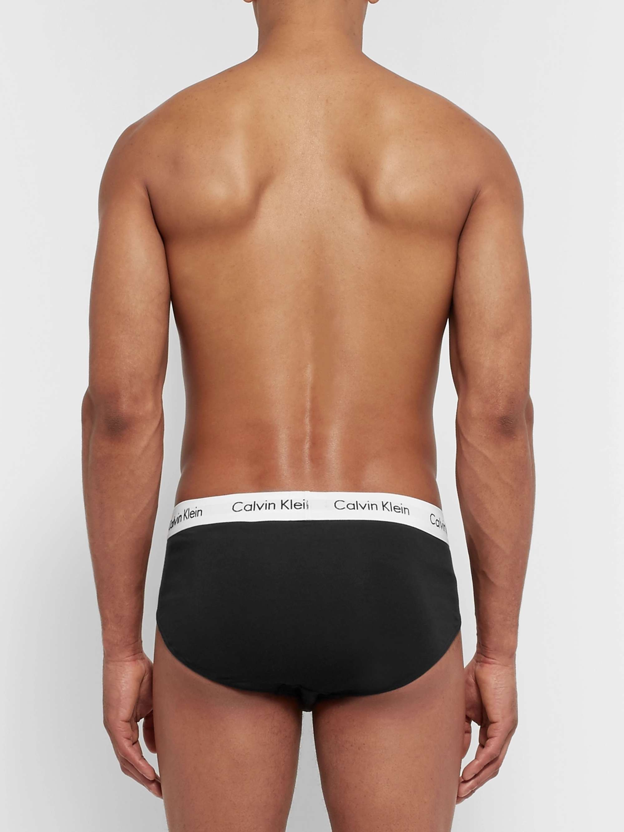 CALVIN KLEIN UNDERWEAR Three-Pack Stretch-Cotton Briefs