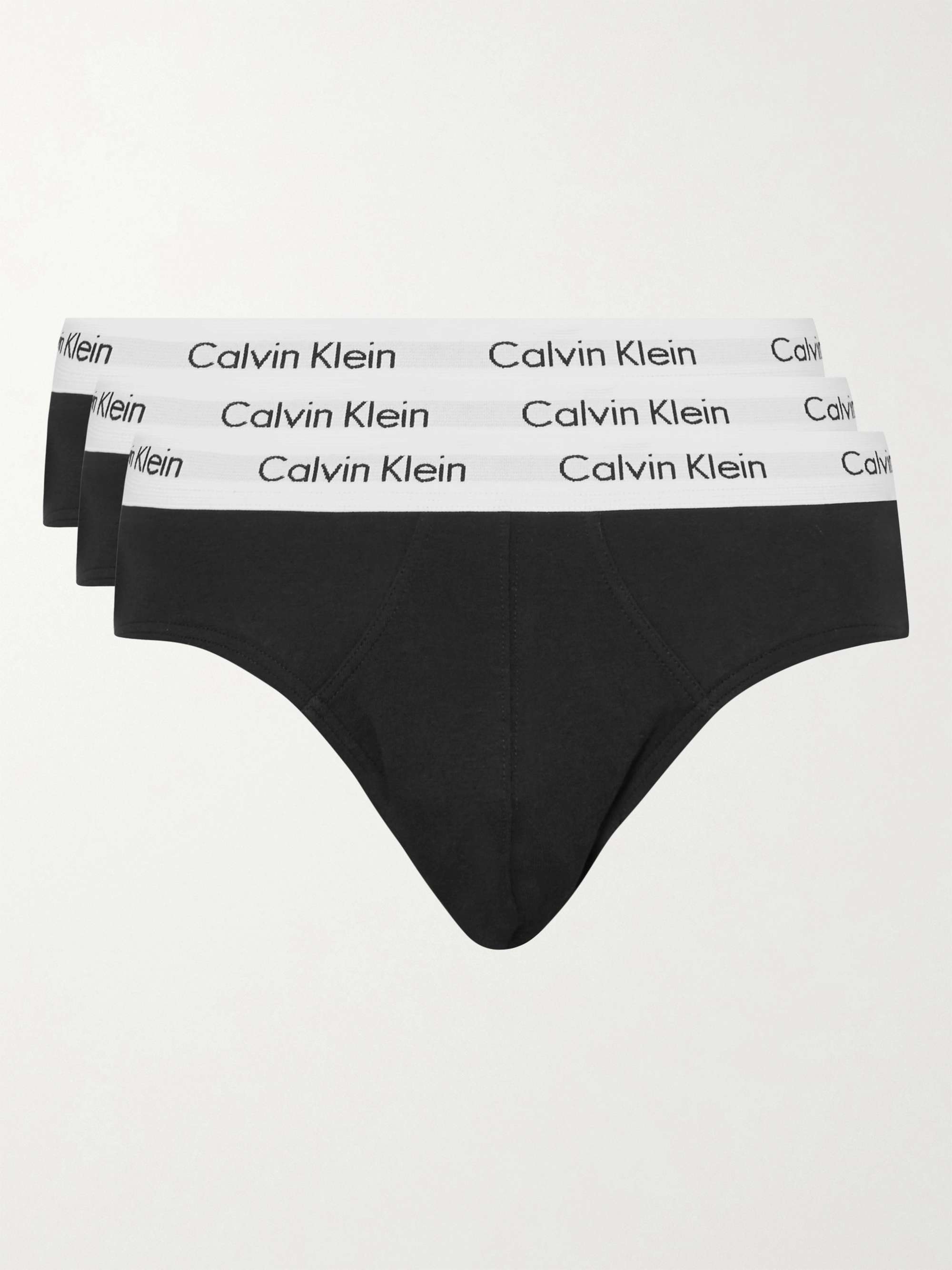 CALVIN KLEIN UNDERWEAR Three-Pack Stretch-Cotton Briefs for Men