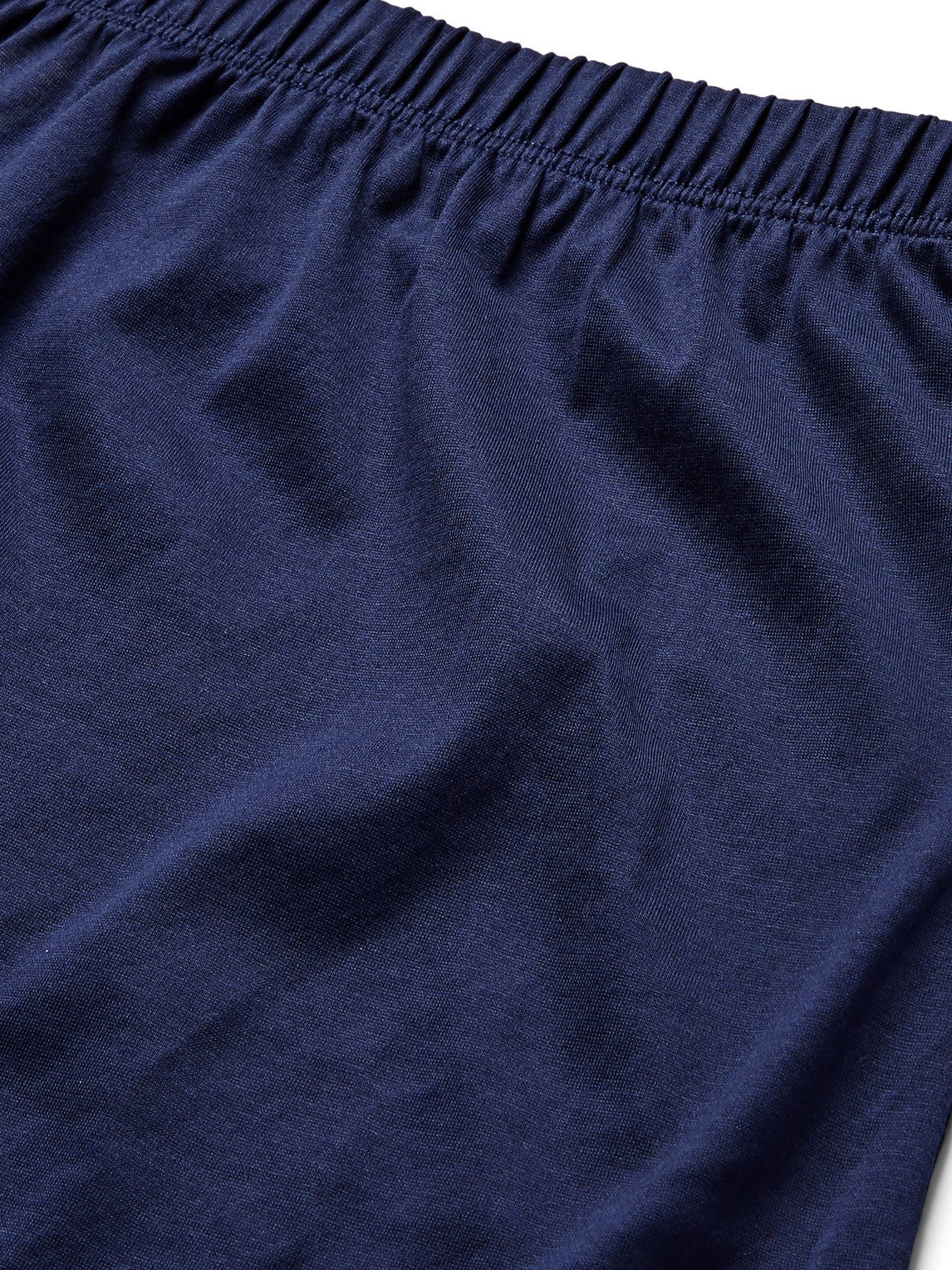 Shop Hanro Sporty Mercerised Cotton Boxer Shorts In Blue