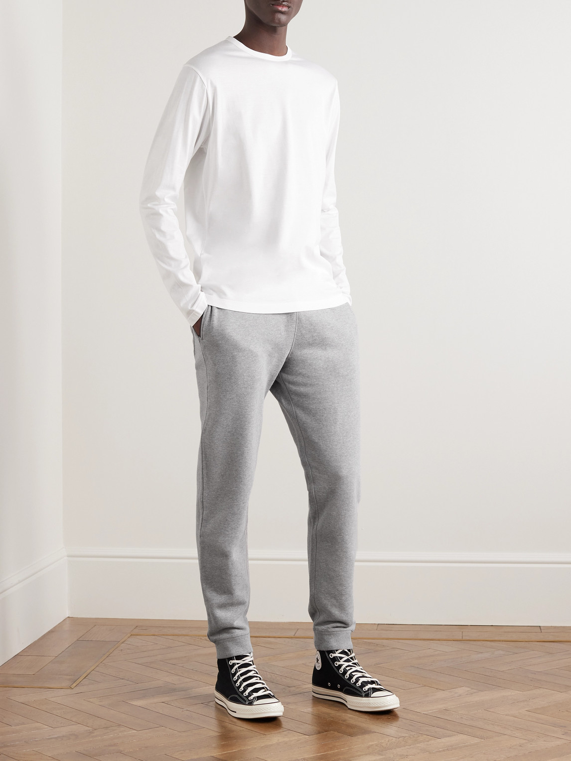 Tapered Brushed Loopback Cotton-Jersey Sweatpants