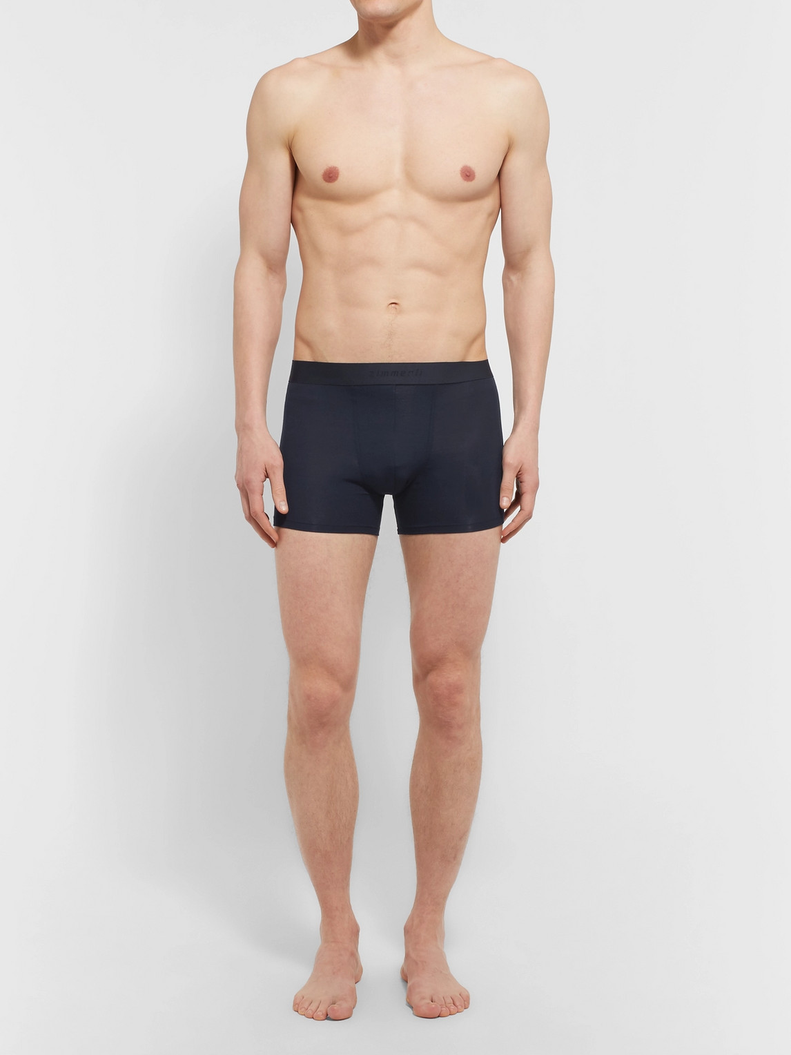 Shop Zimmerli Pureness Stretch-micro Modal Boxer Briefs In Blue