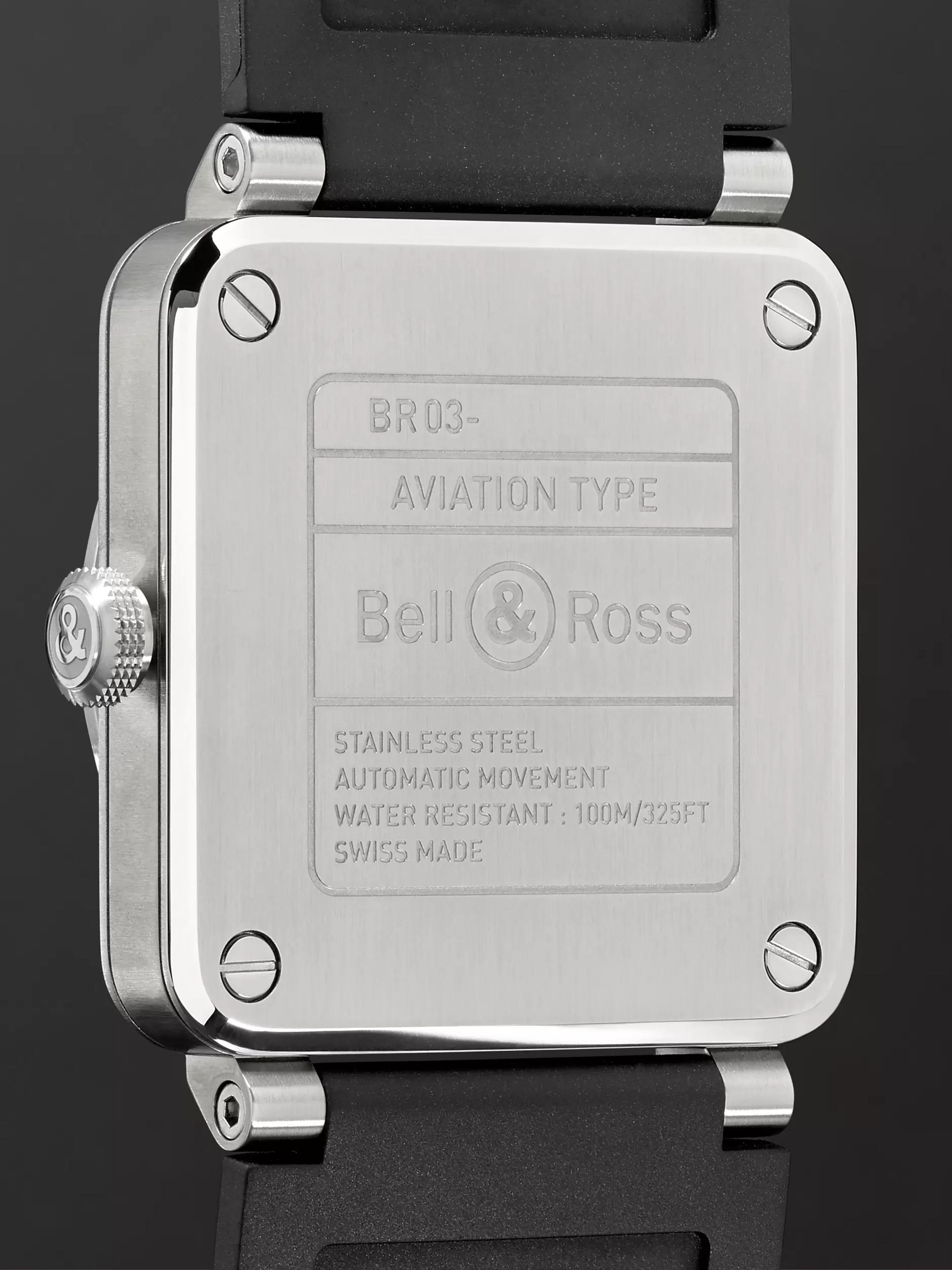 BELL & ROSS BR 03-92 Automatic 42mm Stainless Steel and Rubber Watch