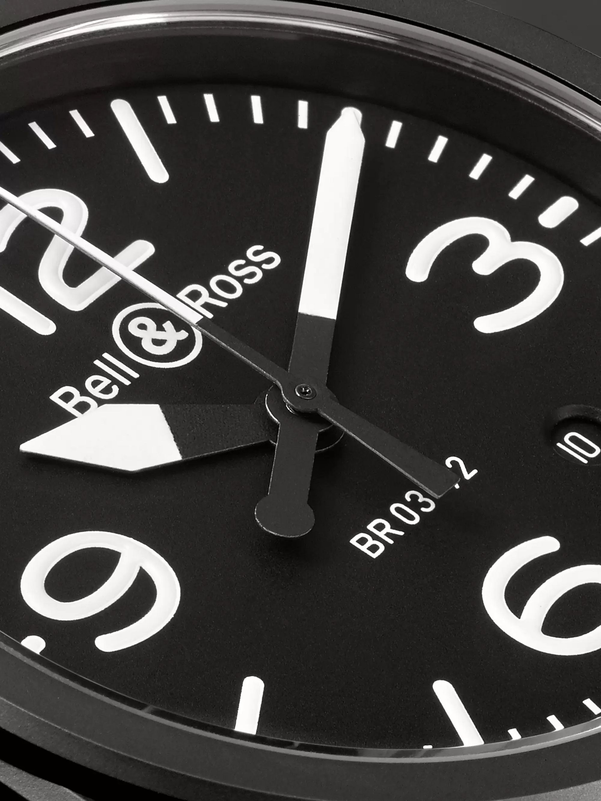 BELL & ROSS BR 03-92 Black Matte Automatic 42mm Ceramic and Rubber Watch, Ref. No. BR0392‐BL‐CE