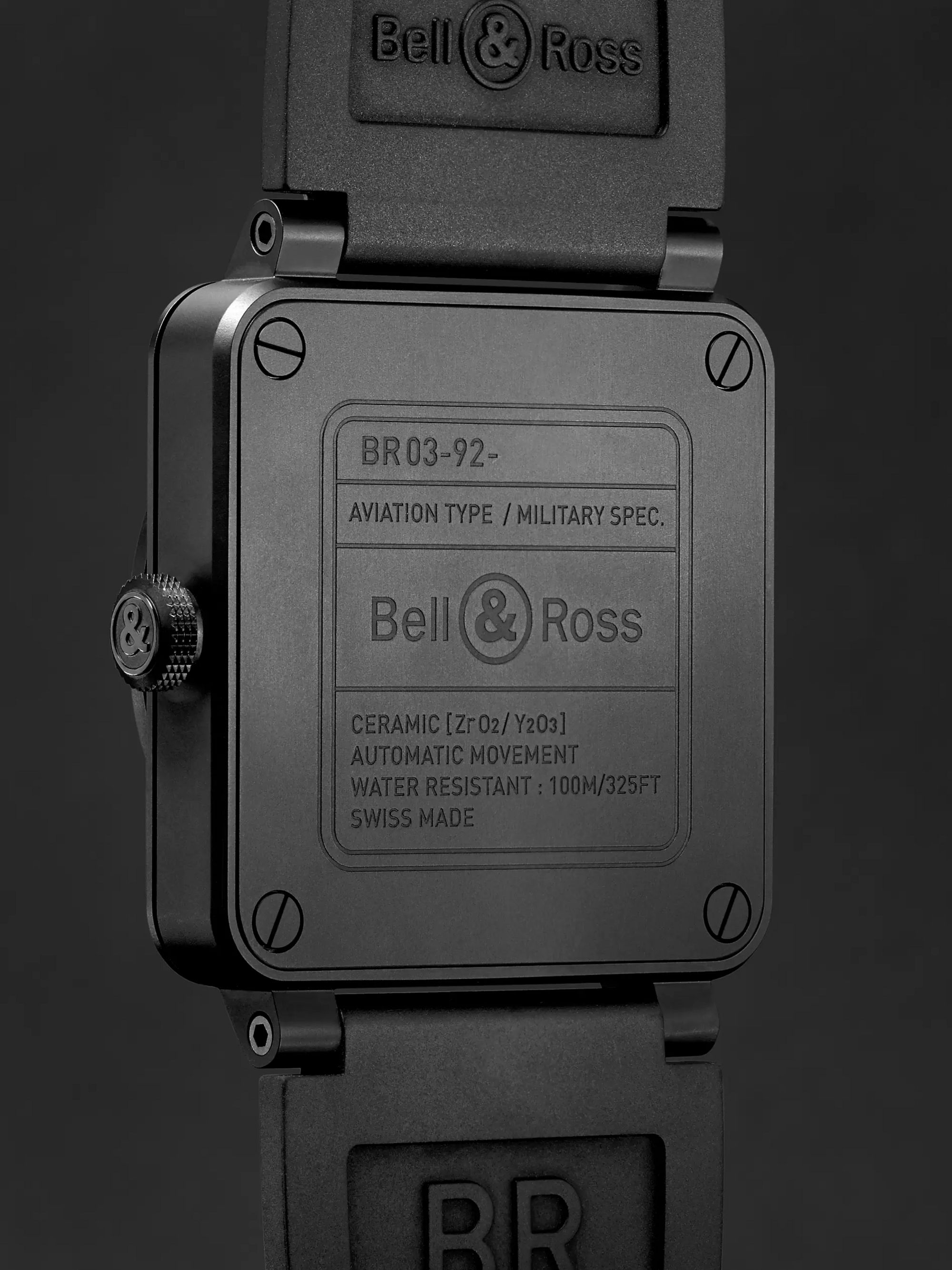 BELL & ROSS Phantom Automatic 42mm Ceramic and Rubber Watch, Ref. No. BR0392‐PHANTOM‐CE