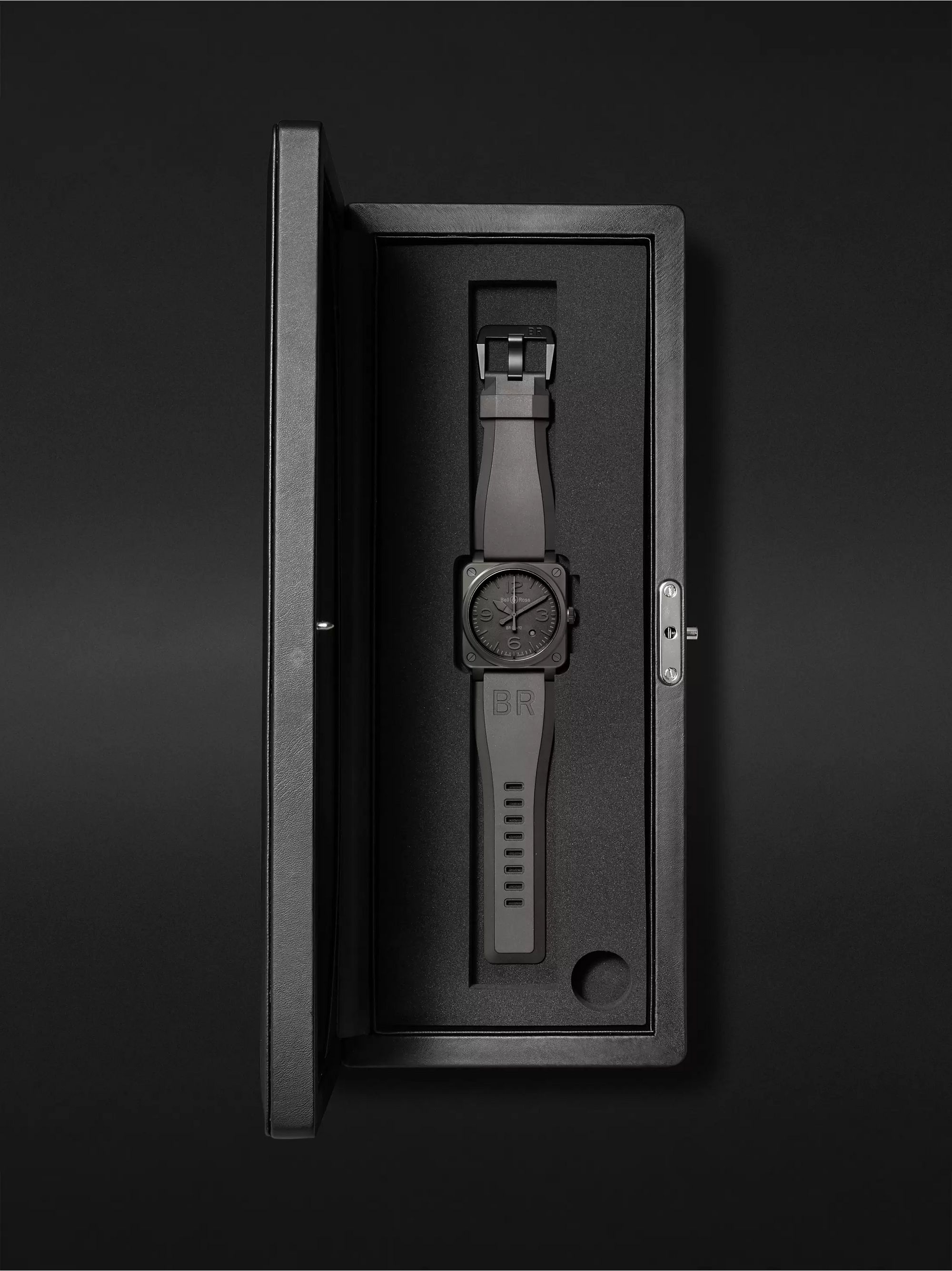 BELL & ROSS Phantom Automatic 42mm Ceramic and Rubber Watch, Ref. No. BR0392‐PHANTOM‐CE