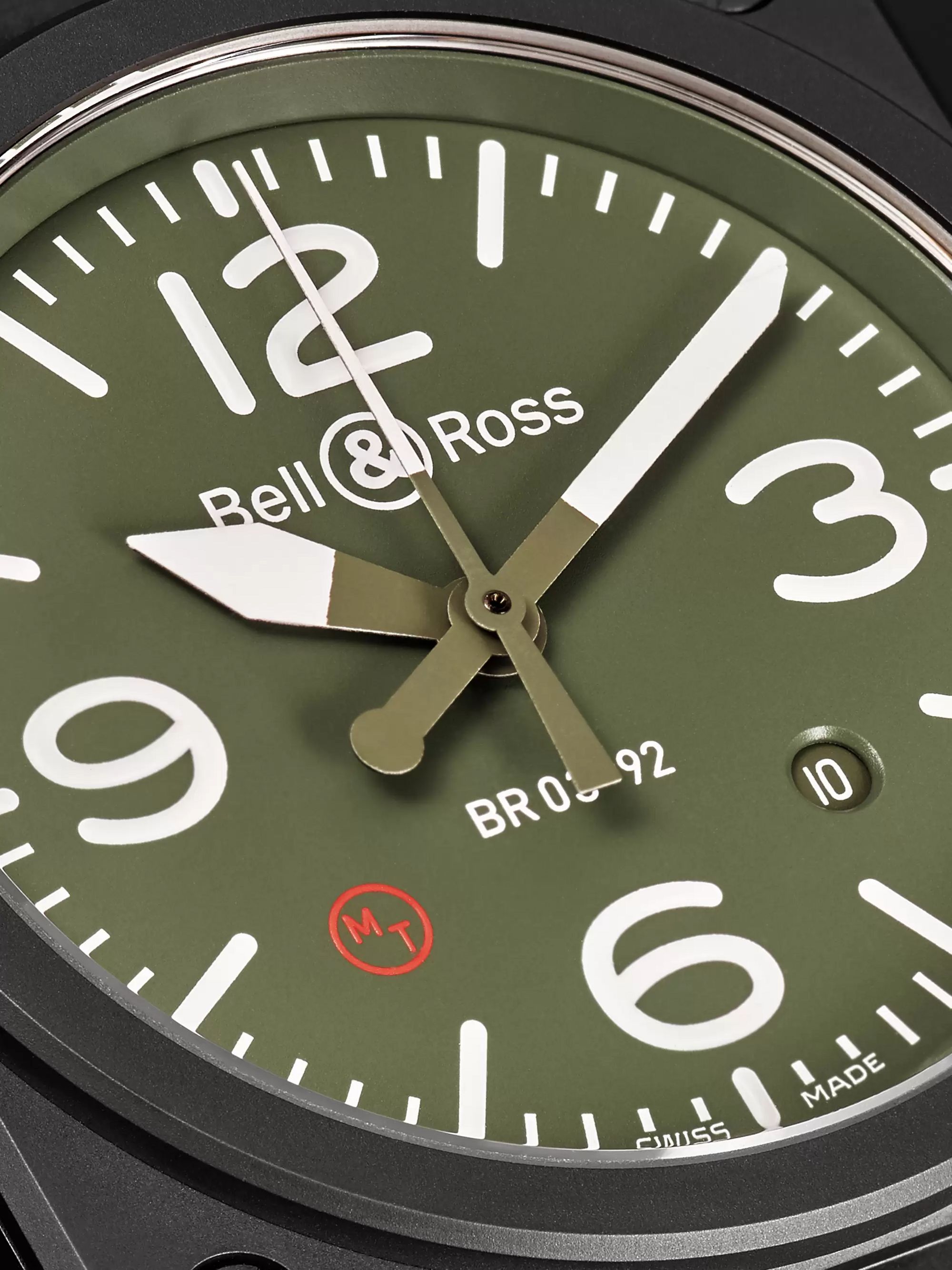 BELL & ROSS BR 03-92 Military Type Automatic 42mm Ceramic and Rubber Watch, Ref. No. BR0392‐MIL-CE