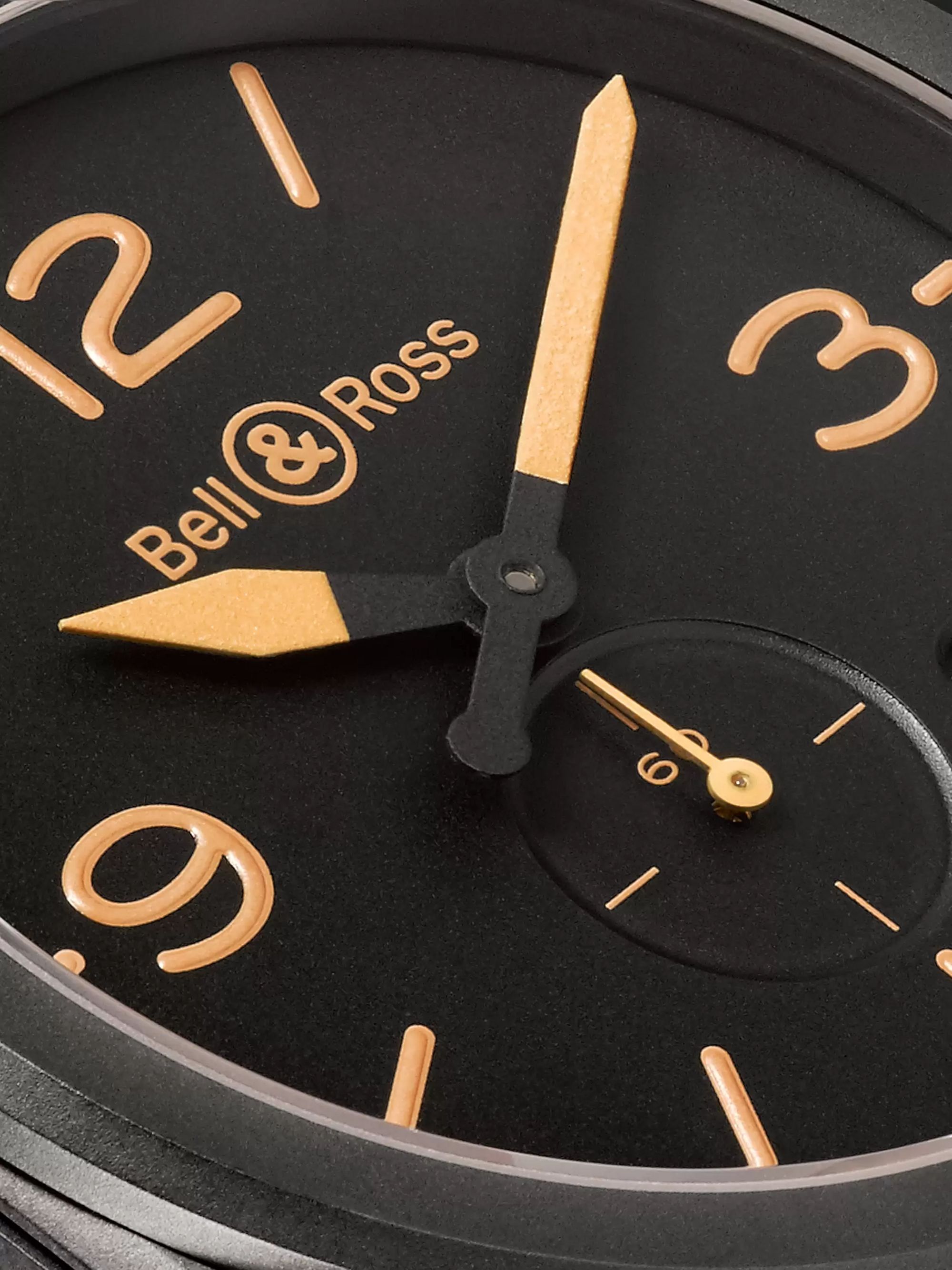 BELL & ROSS BR S Heritage 39mm Ceramic and Leather Watch, Ref. No. BRS‐HERI‐CEM