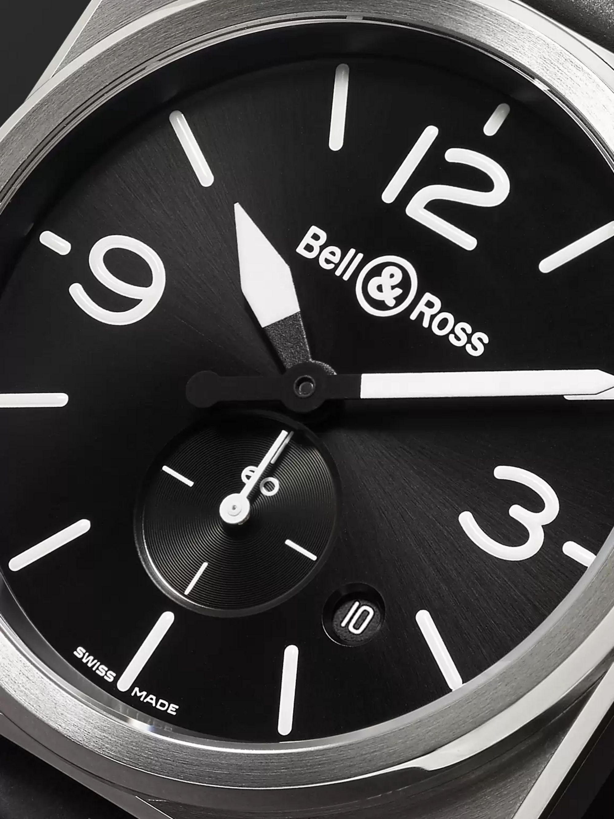 BELL & ROSS BR S 39mm Steel and Rubber Watch, Ref. No. BRS‐BLC‐ST