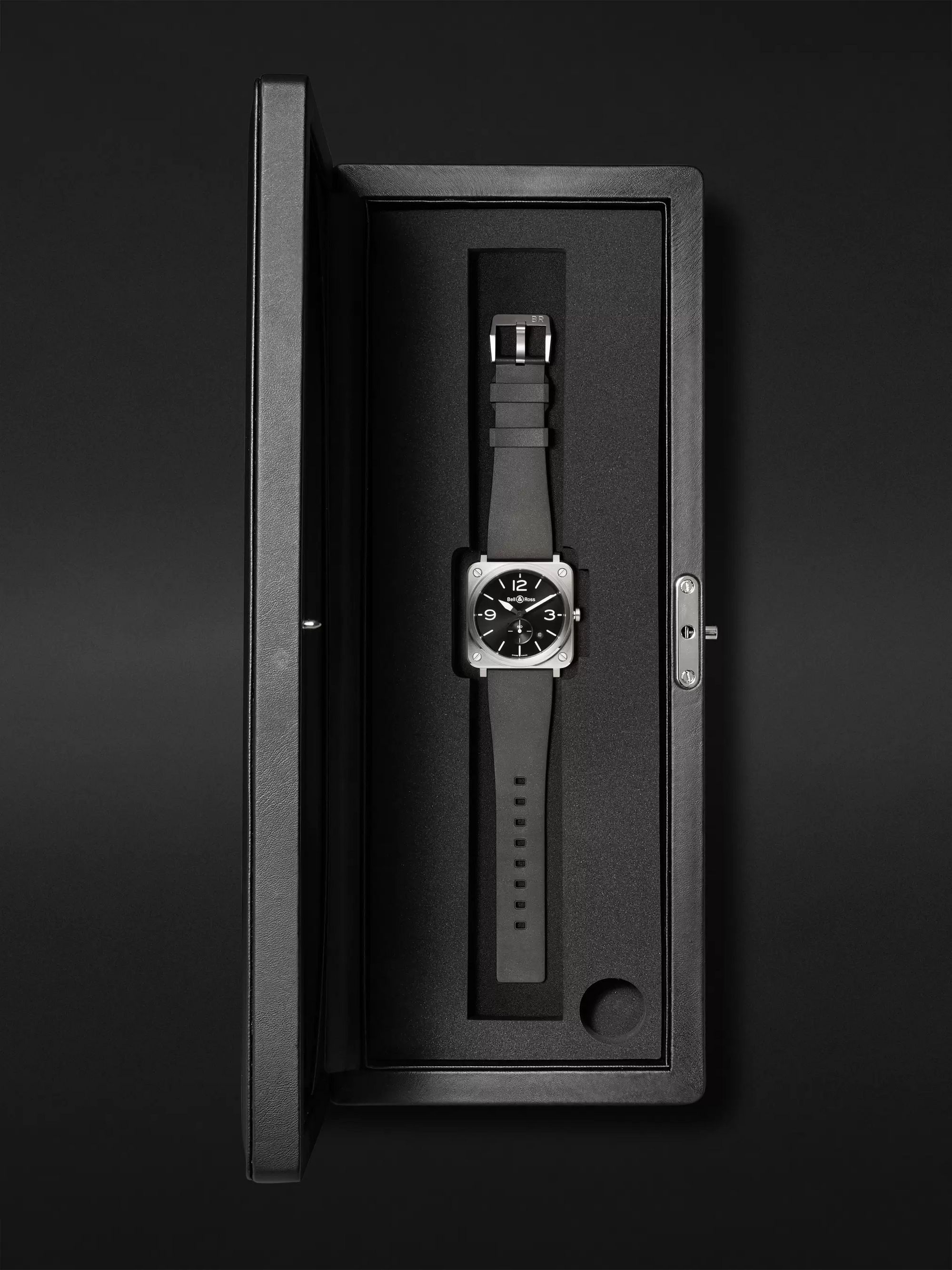 BELL & ROSS BR S 39mm Steel and Rubber Watch, Ref. No. BRS‐BLC‐ST