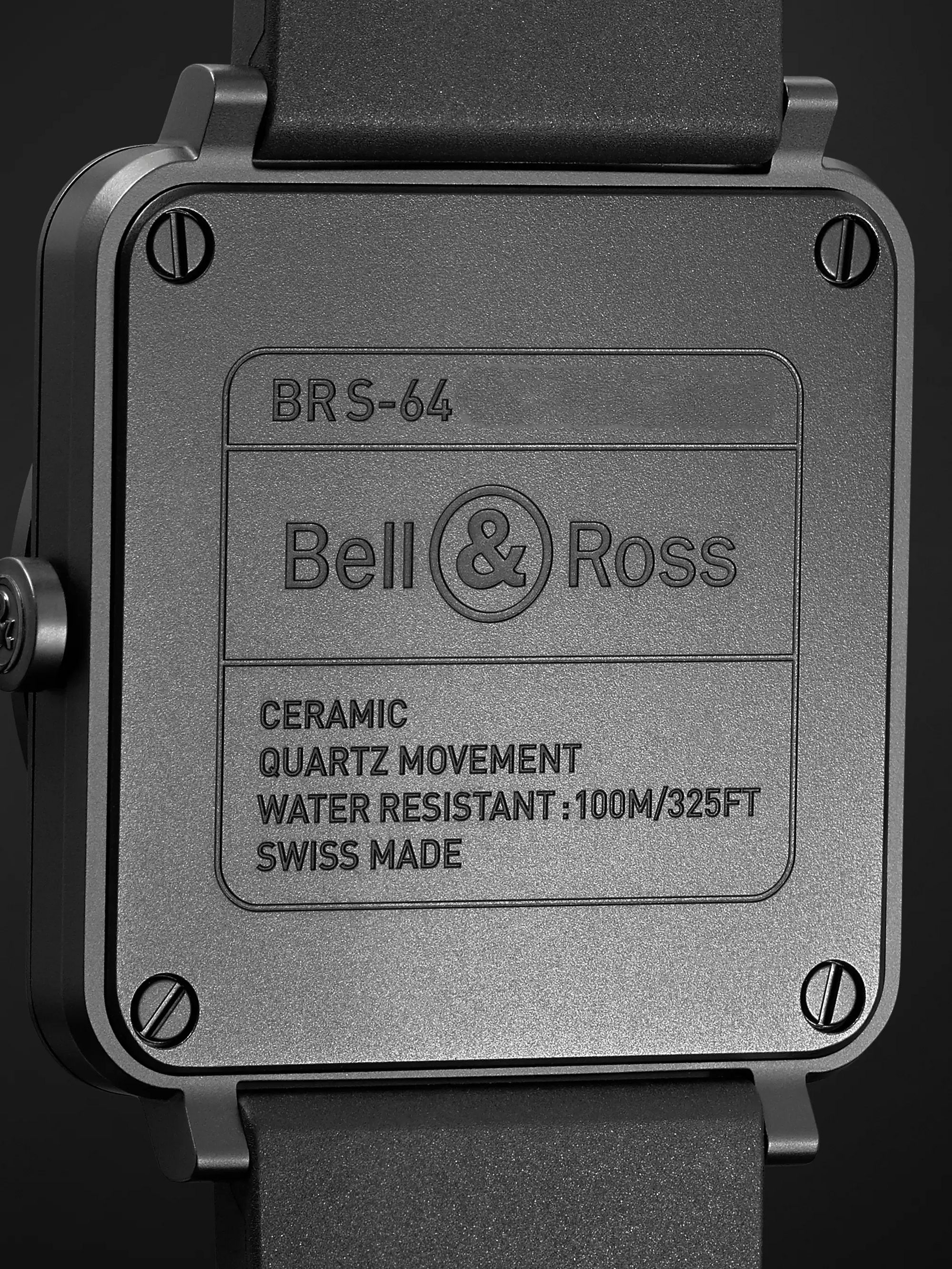 BELL & ROSS BR S 39mm Ceramic and Rubber Watch, Ref. No. BRS-BL-CEM