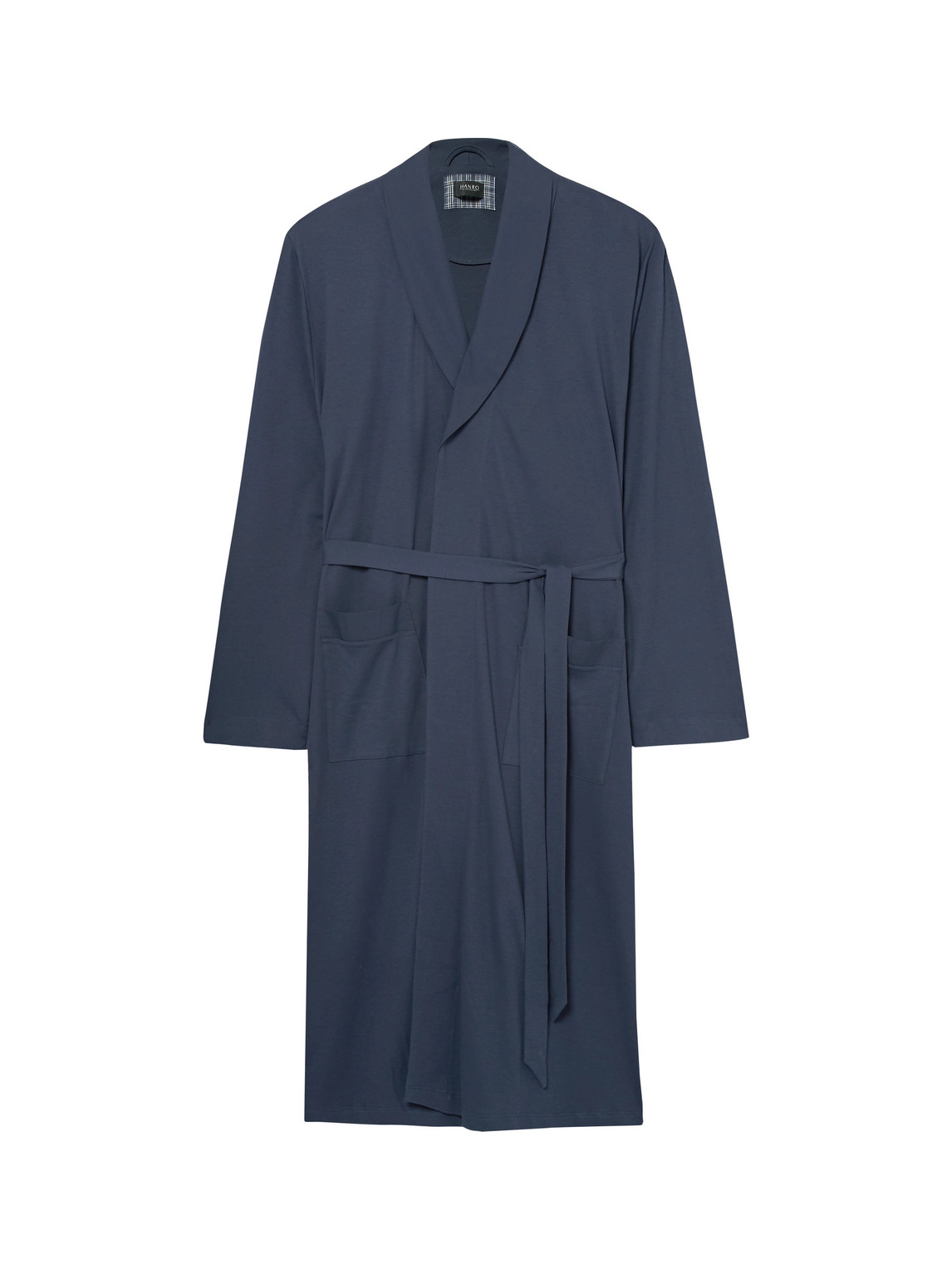 Shop Hanro Night And Day Cotton Robe In Blue