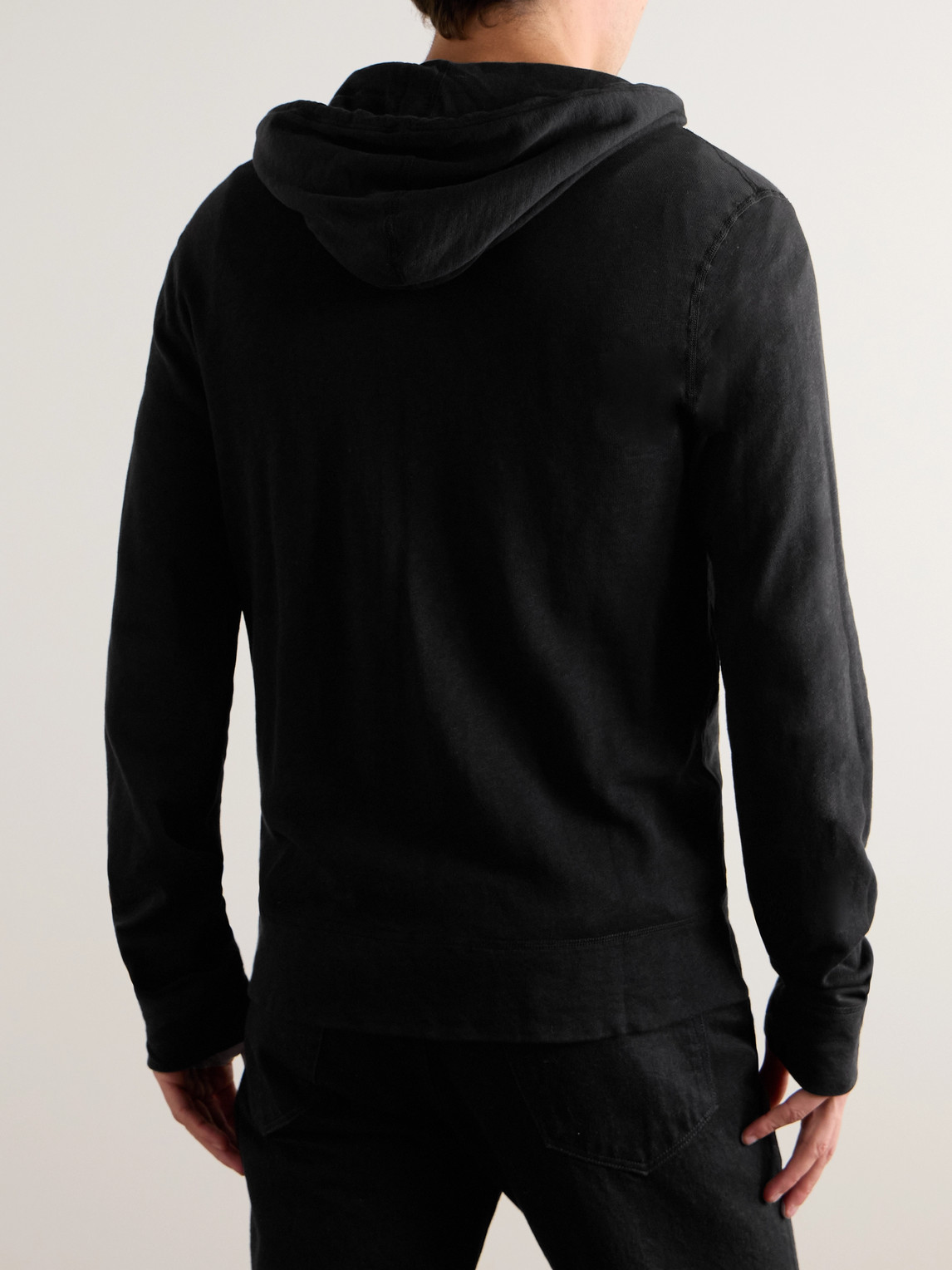 Shop James Perse Supima Cotton-jersey Hoodie In Black