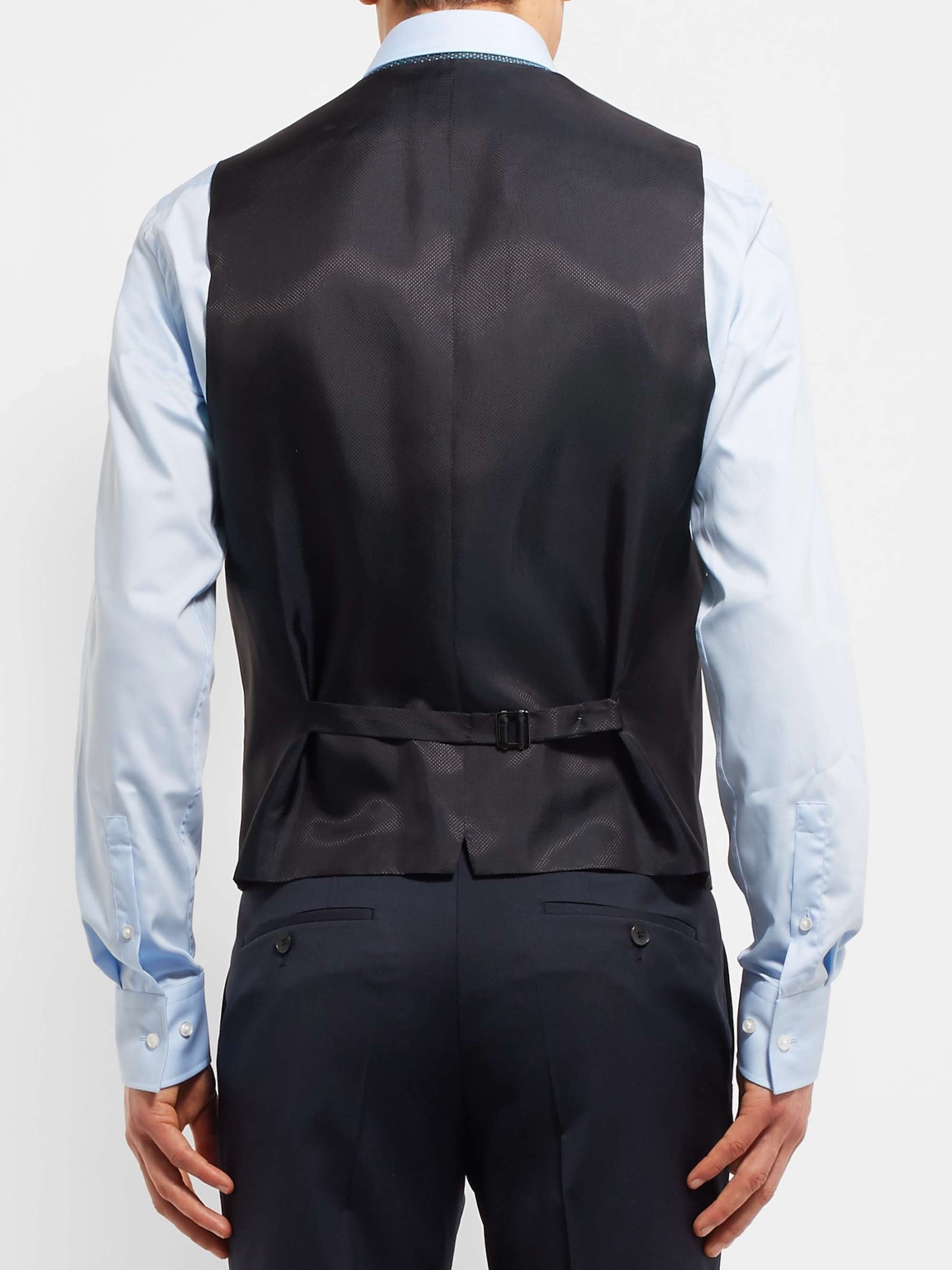 HUGO BOSS Blue Wilson Slim-Fit Super 120s Virgin Wool Waistcoat