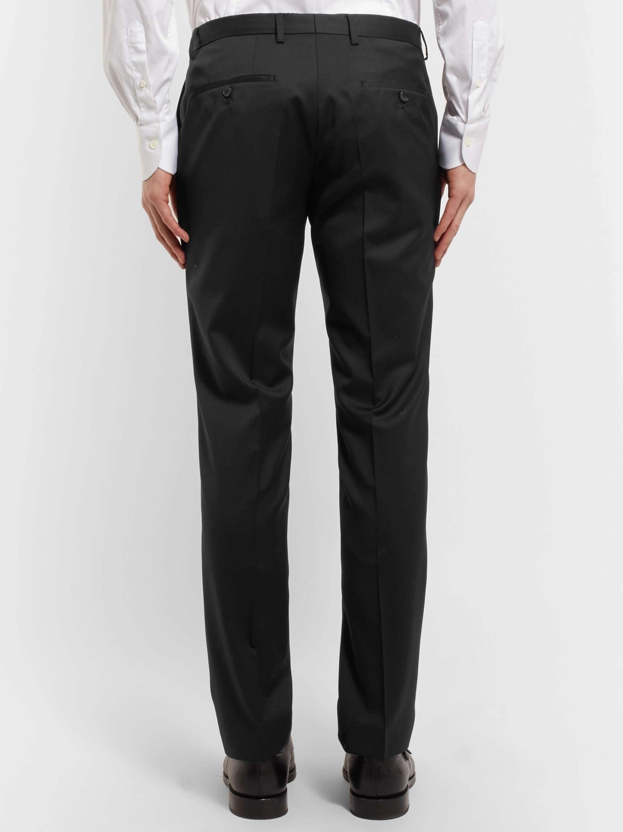 BOSS  Regularfit tuxedo trousers in woolblend canvas