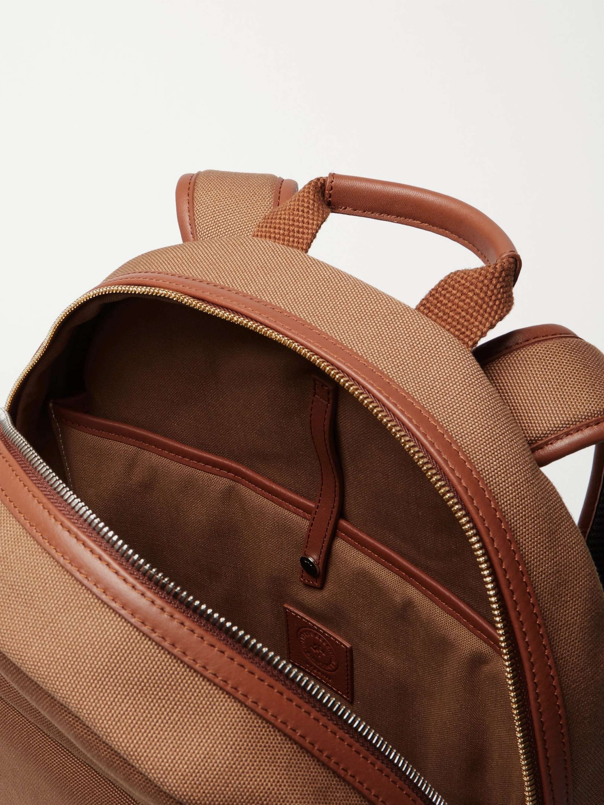 WANT LES ESSENTIELS Kastrup Leather-Trimmed Organic Cotton-Canvas Backpack