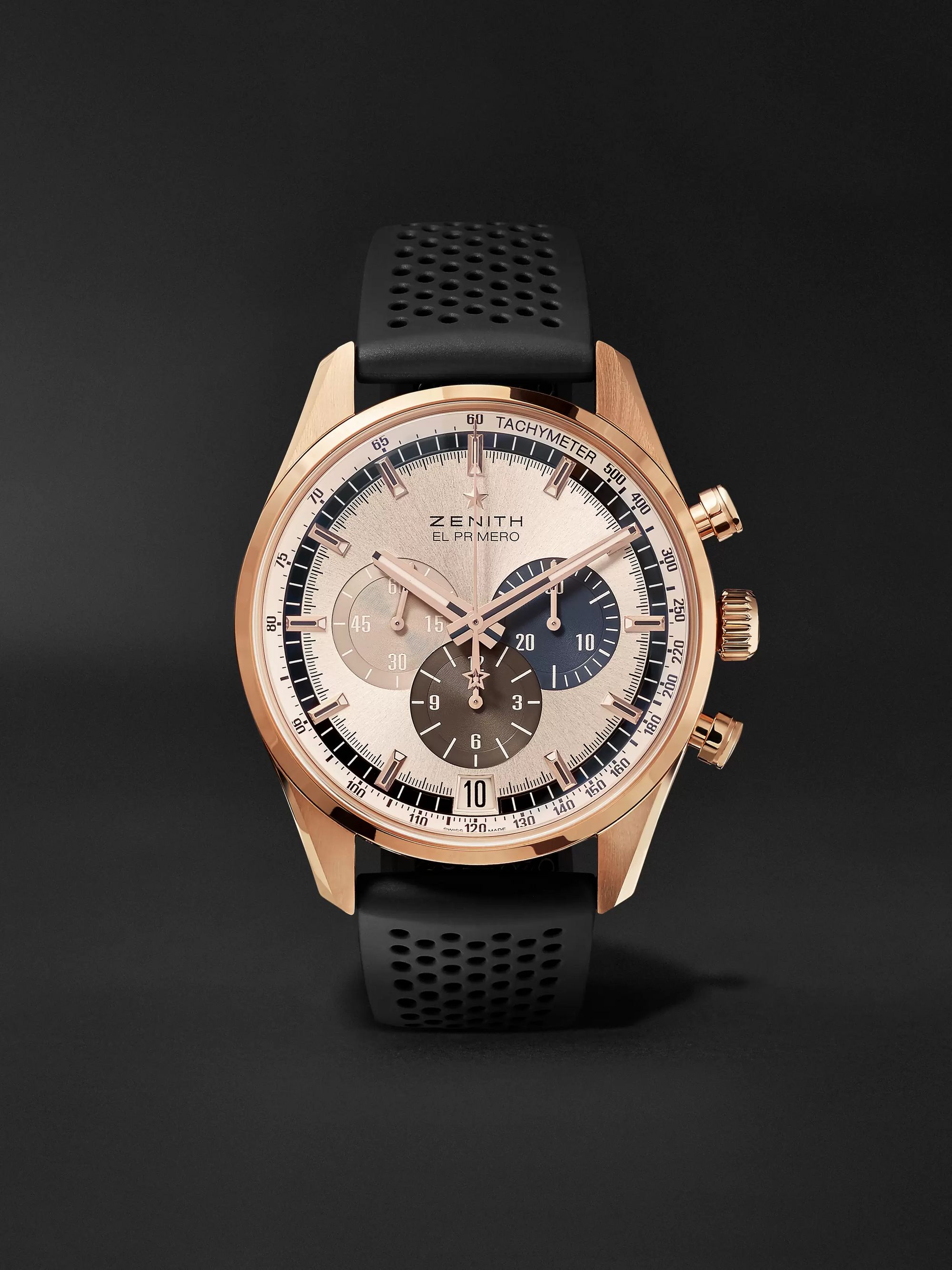 ZENITH El Primero Chronomaster 1969 42mm Rose Gold and Rubber Watch, Ref. No. 18.2043.400/69.R576