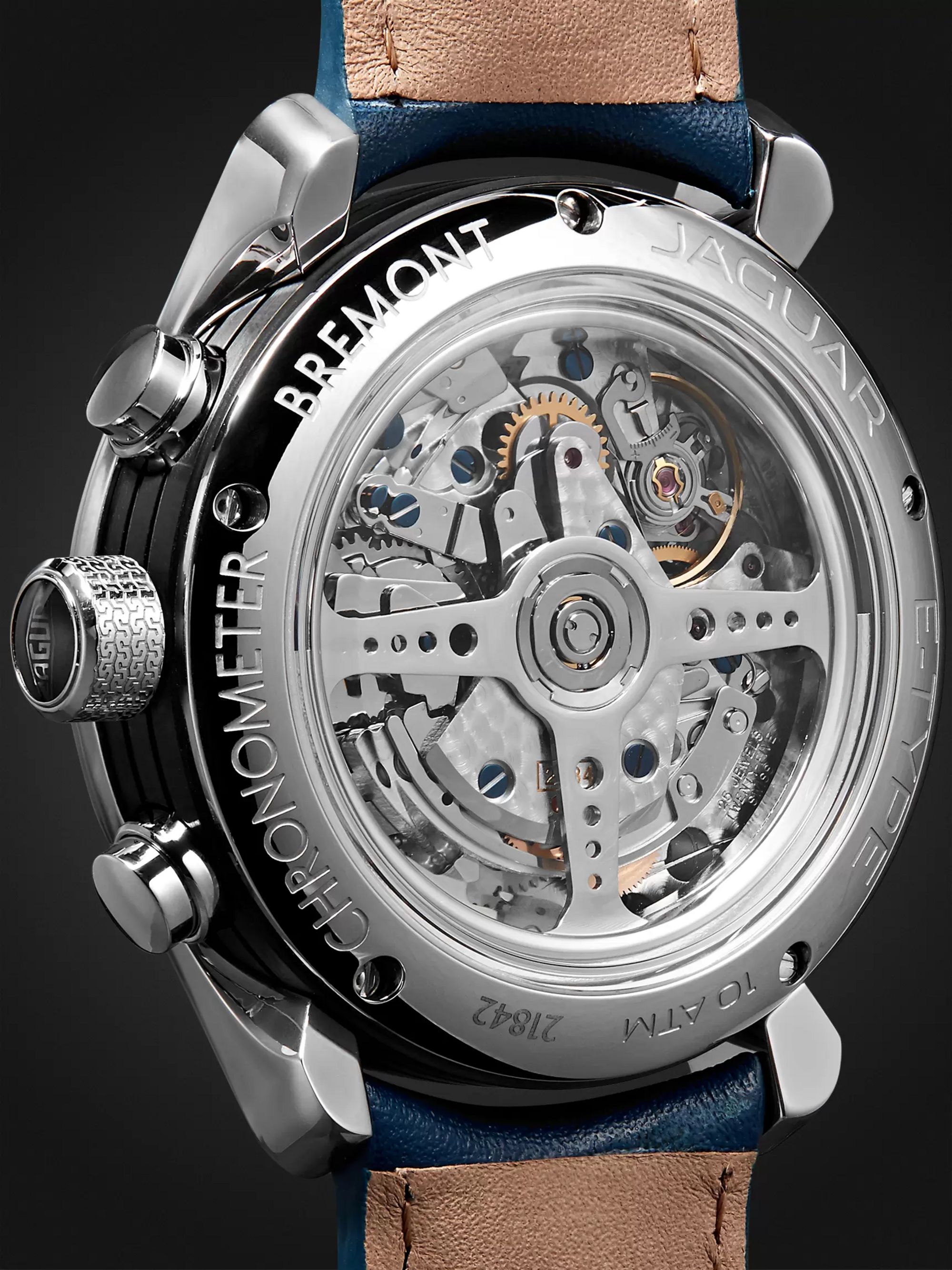 BREMONT Jaguar MKII Automatic Chronograph 43mm Stainless Steel and Leather Watch, Ref. No. J-MKII-WH-R-S