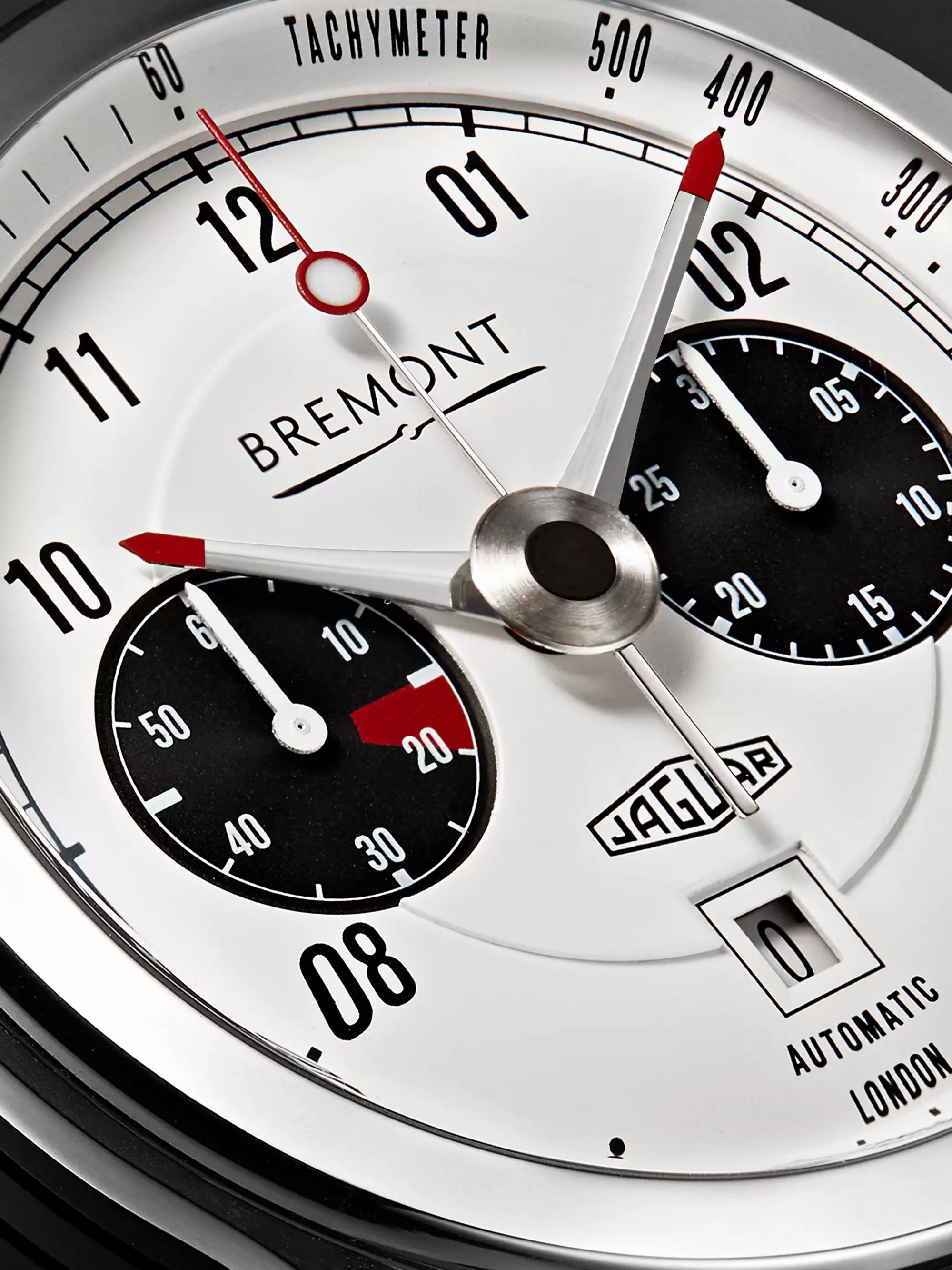 BREMONT Jaguar MKII Automatic Chronograph 43mm Stainless Steel and Leather Watch, Ref. No. J-MKII-WH-R-S
