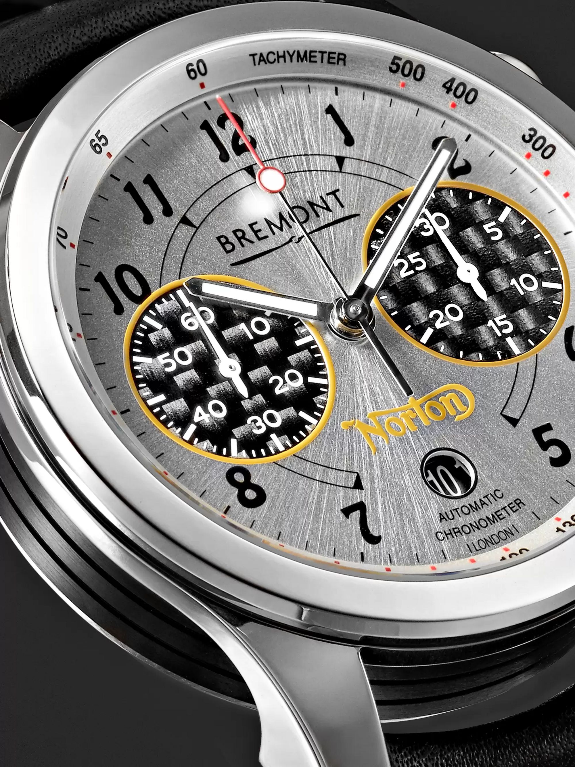 BREMONT Norton V4/RR Limited Edition Automatic Chronometer 43mm Stainless Steel and Leather Watch