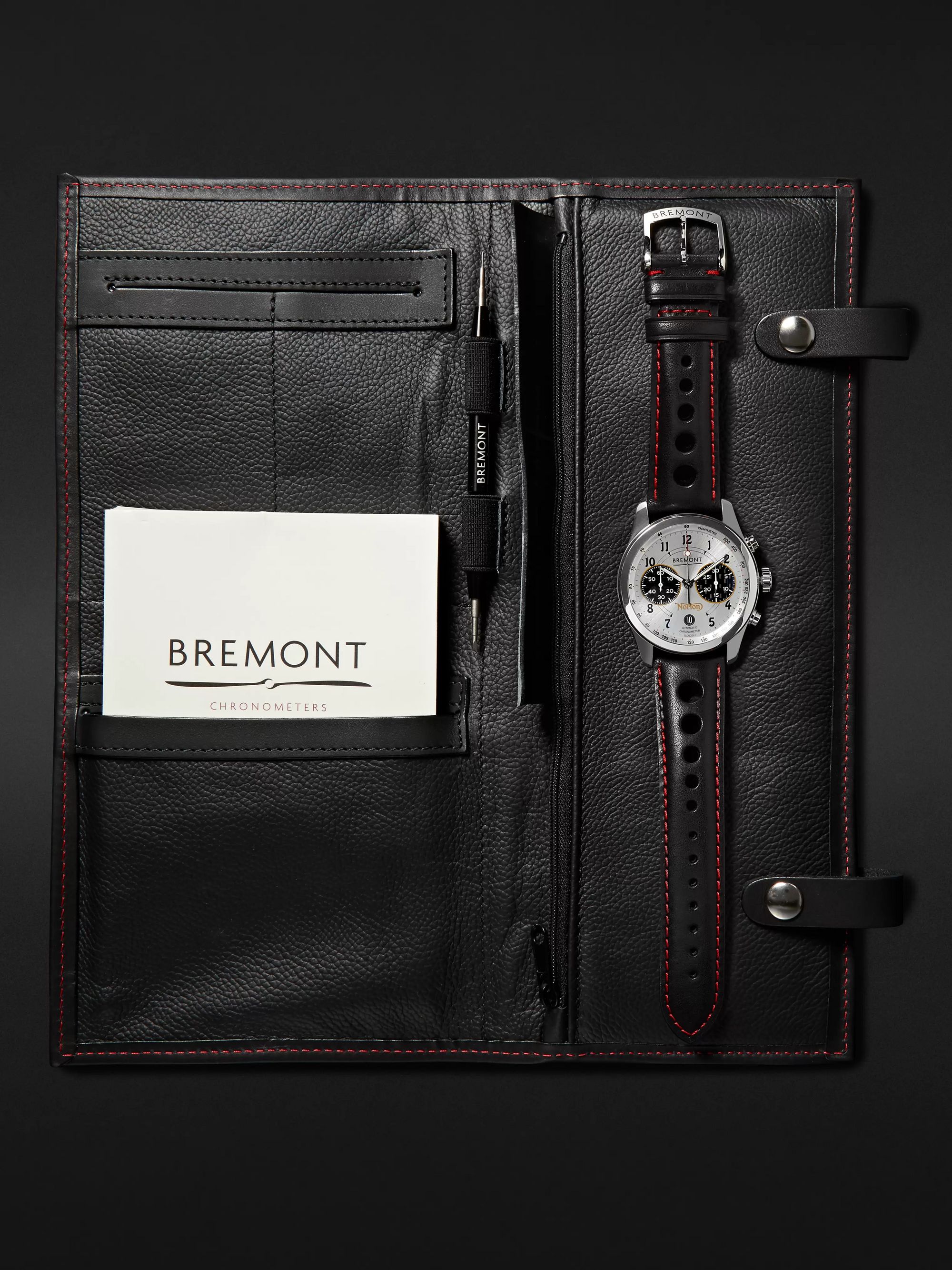BREMONT Norton V4/RR Limited Edition Automatic Chronometer 43mm Stainless Steel and Leather Watch
