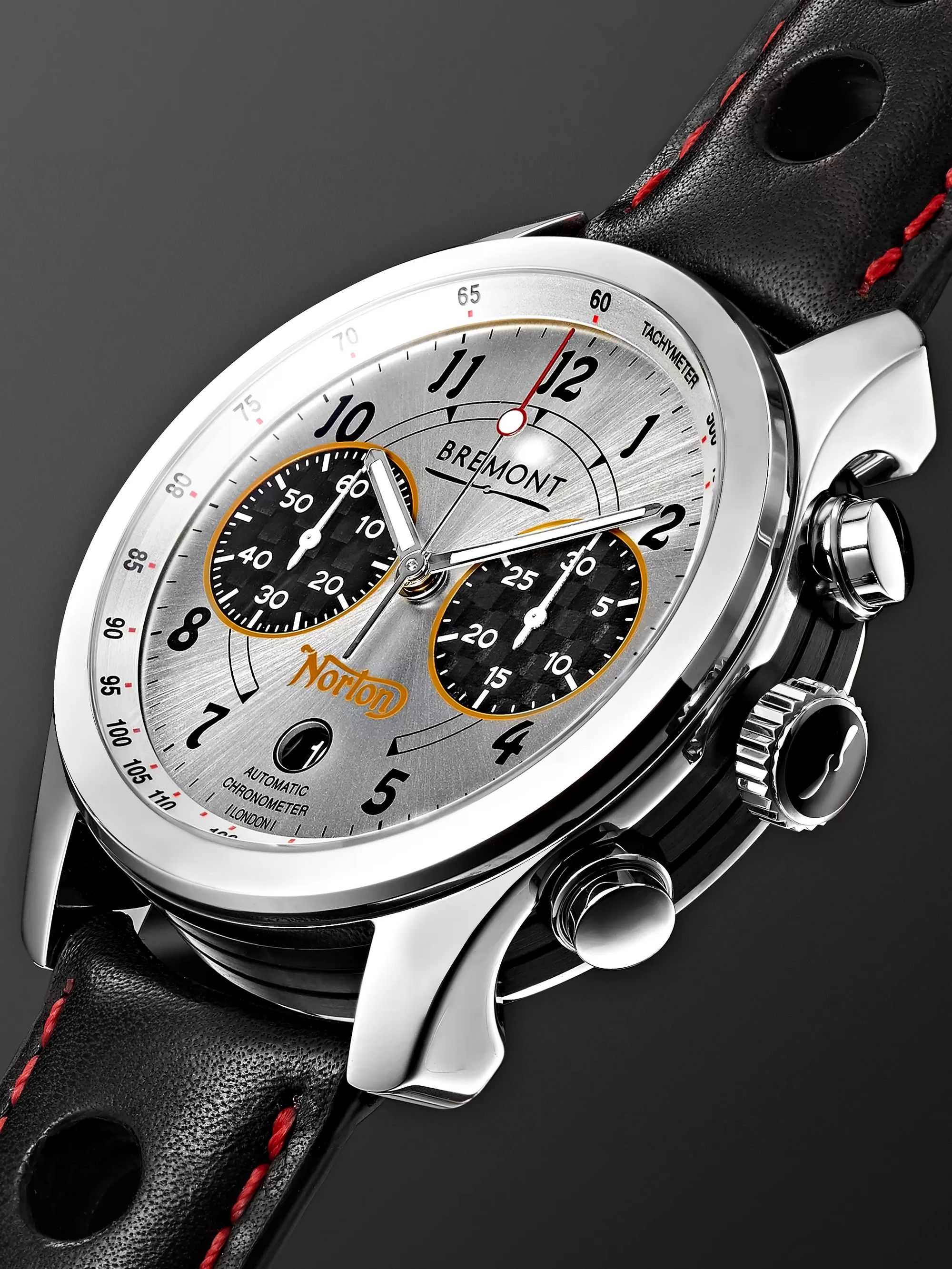 BREMONT Norton V4 RR Limited Edition Automatic Chronometer 43mm Stainless Steel and Leather Watch for Men MR PORTER