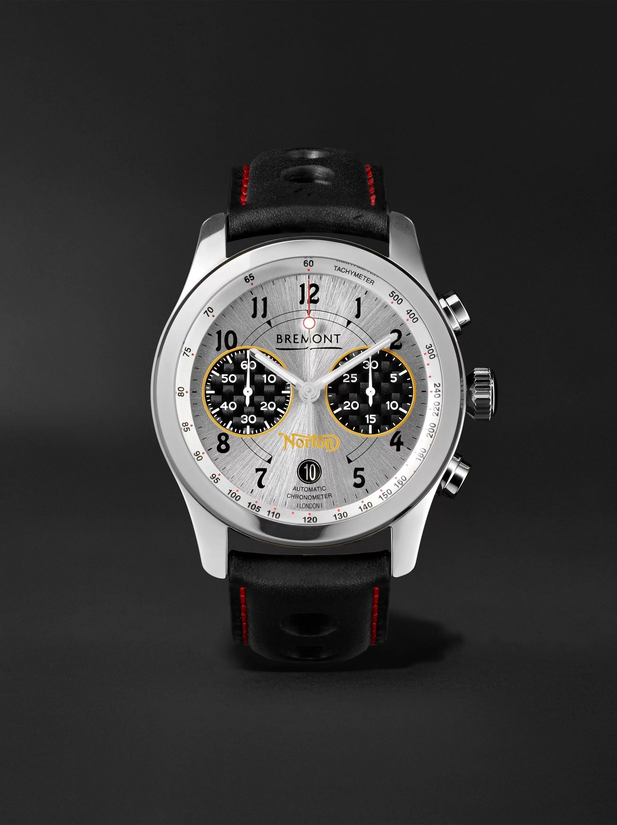 BREMONT Norton V4/RR Limited Edition Automatic Chronometer 43mm Stainless Steel and Leather Watch