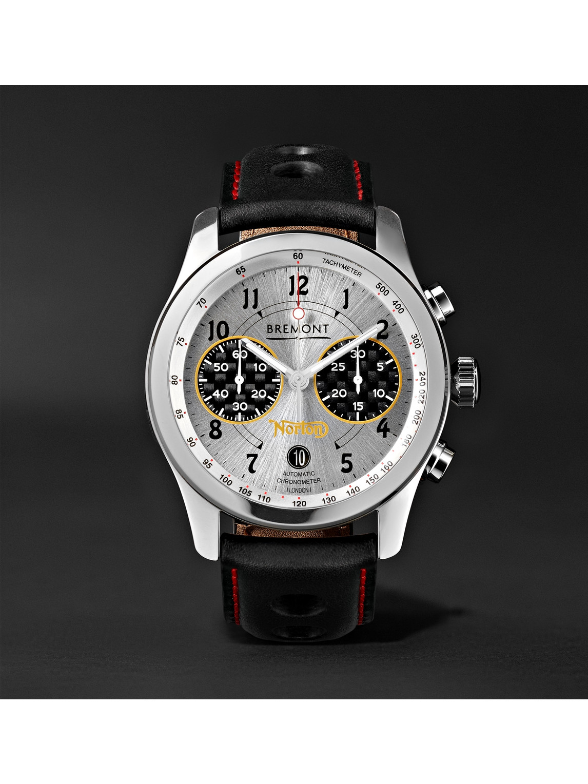 Norton V4/RR Limited Edition Automatic Chronometer 43mm Stainless Steel and Leather Watch