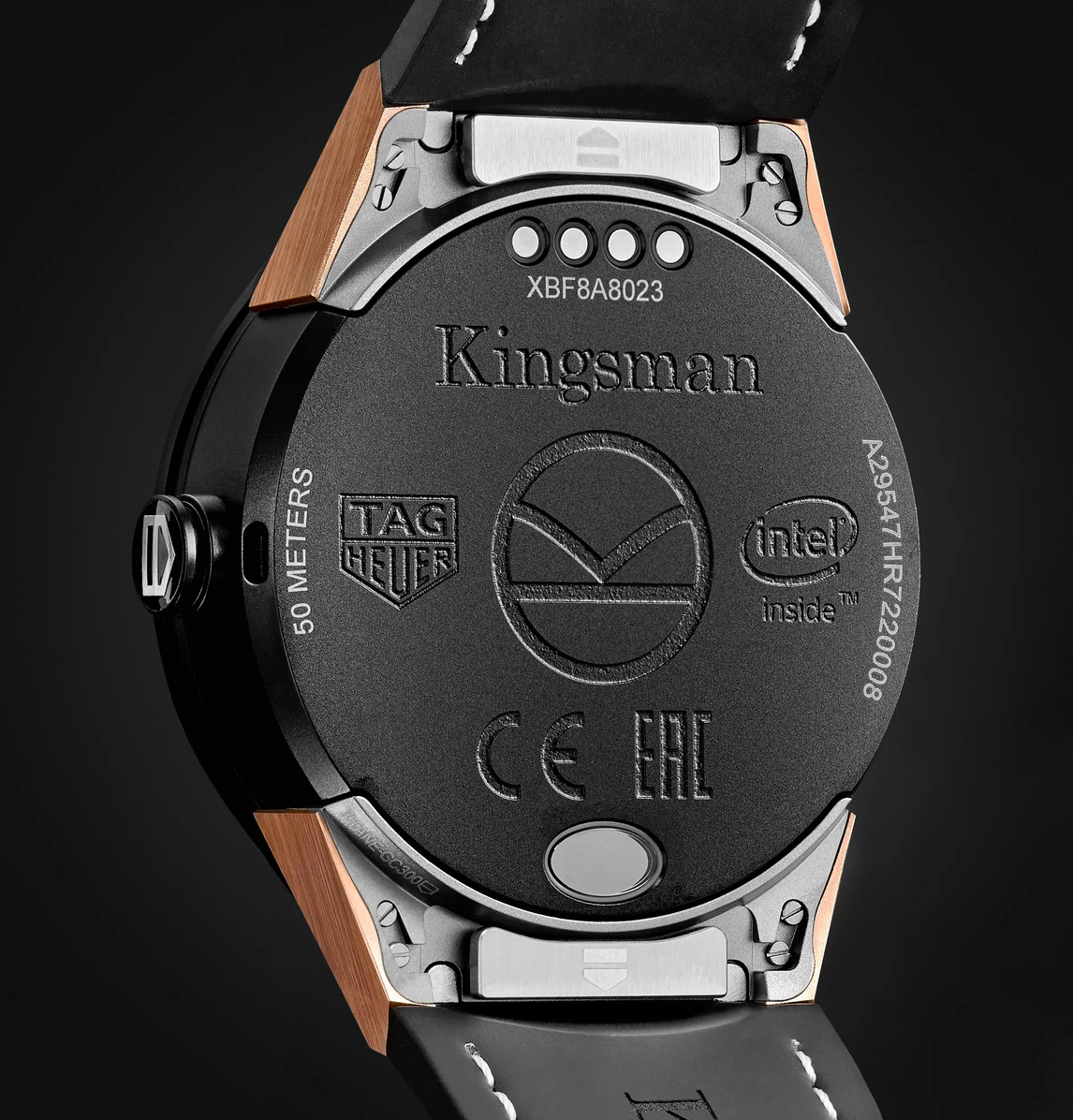 Shop Kingsman X Tag Heuer Tag Heuer Connected Modular 45mm Ceramic And Leather Smart Watch, Ref. No. Sbf8a8023.32eb0103 In Blue