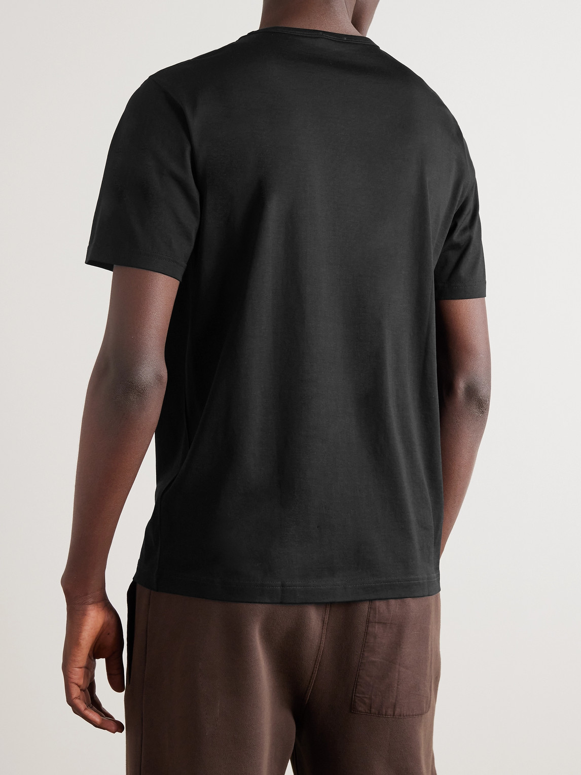 Shop Sunspel Slim-fit Cotton-jersey T-shirt In Black