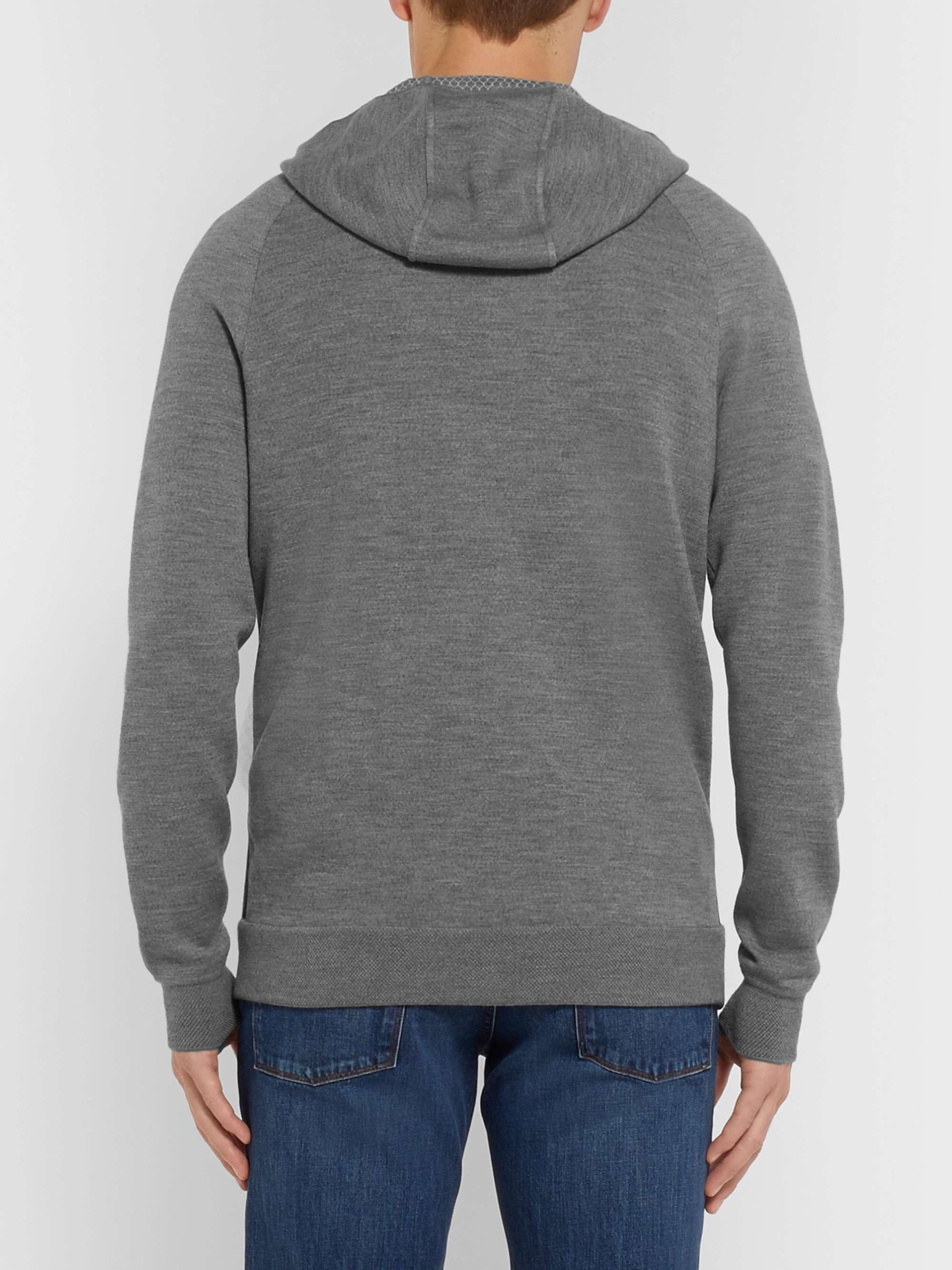 LORO PIANA Mélange Virgin Wool-Blend Zip-Up Hoodie