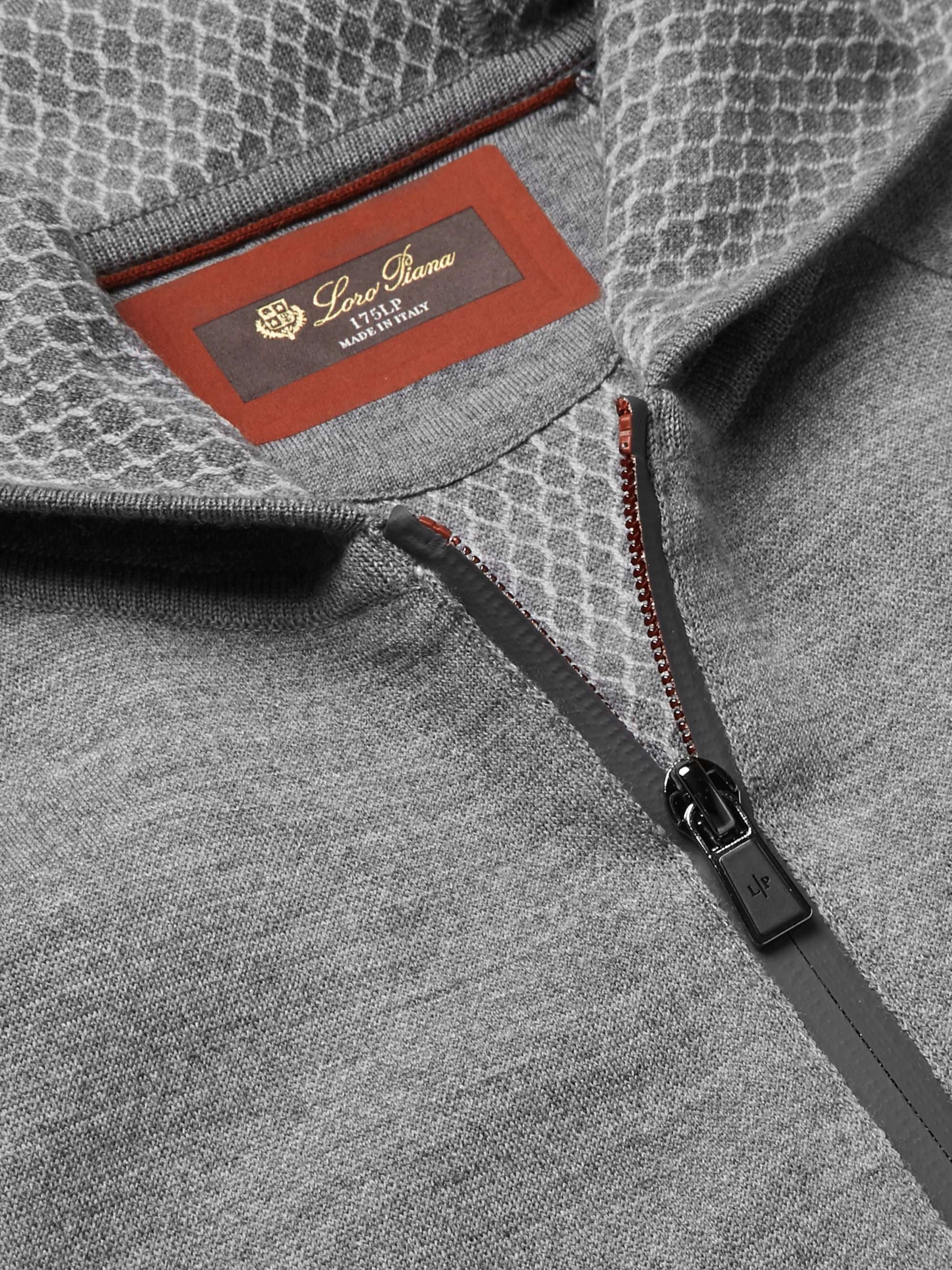 LORO PIANA Mélange Virgin Wool-Blend Zip-Up Hoodie
