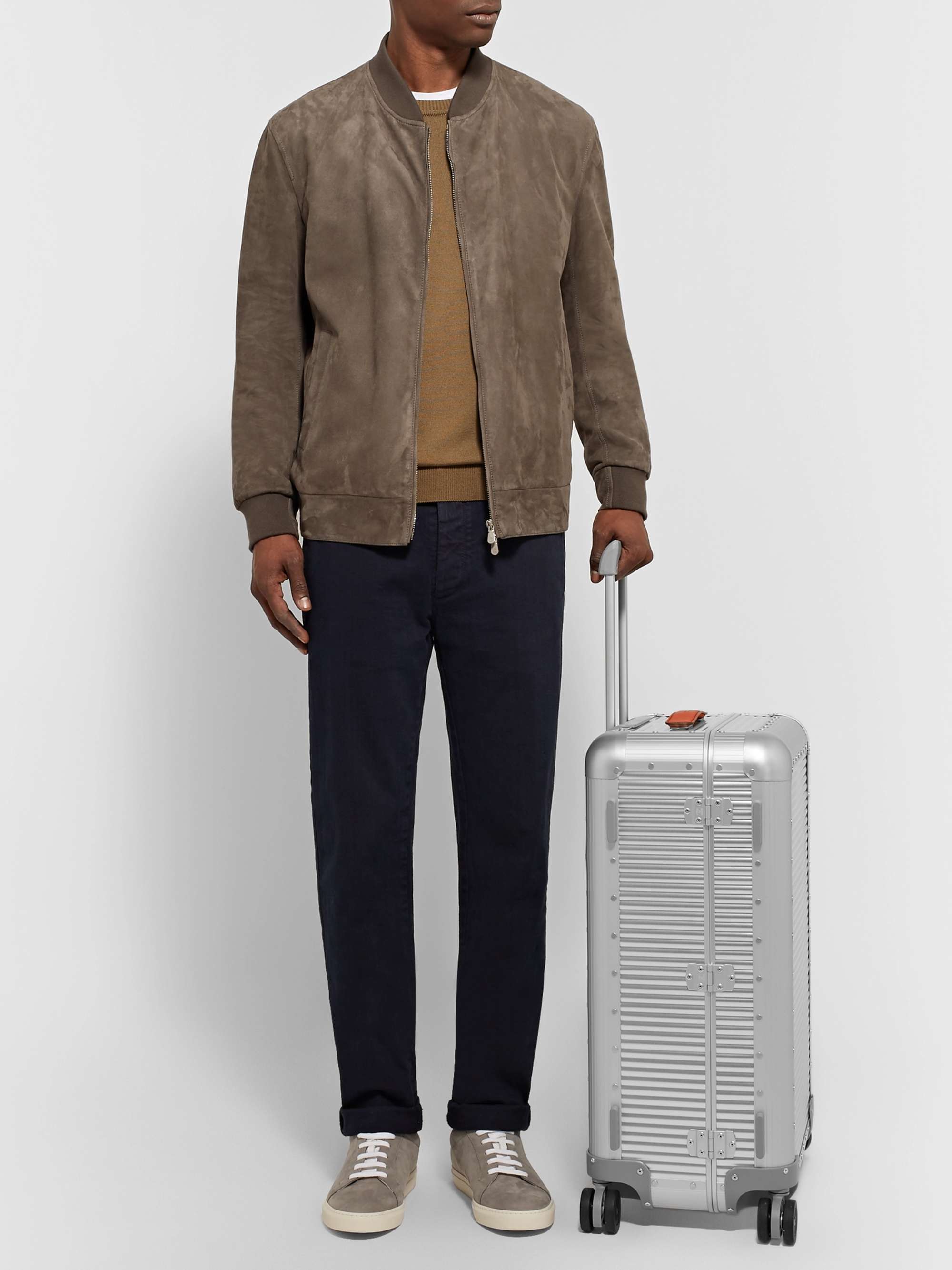 FPM MILANO Spinner 68cm Leather-Trimmed Aluminium Suitcase