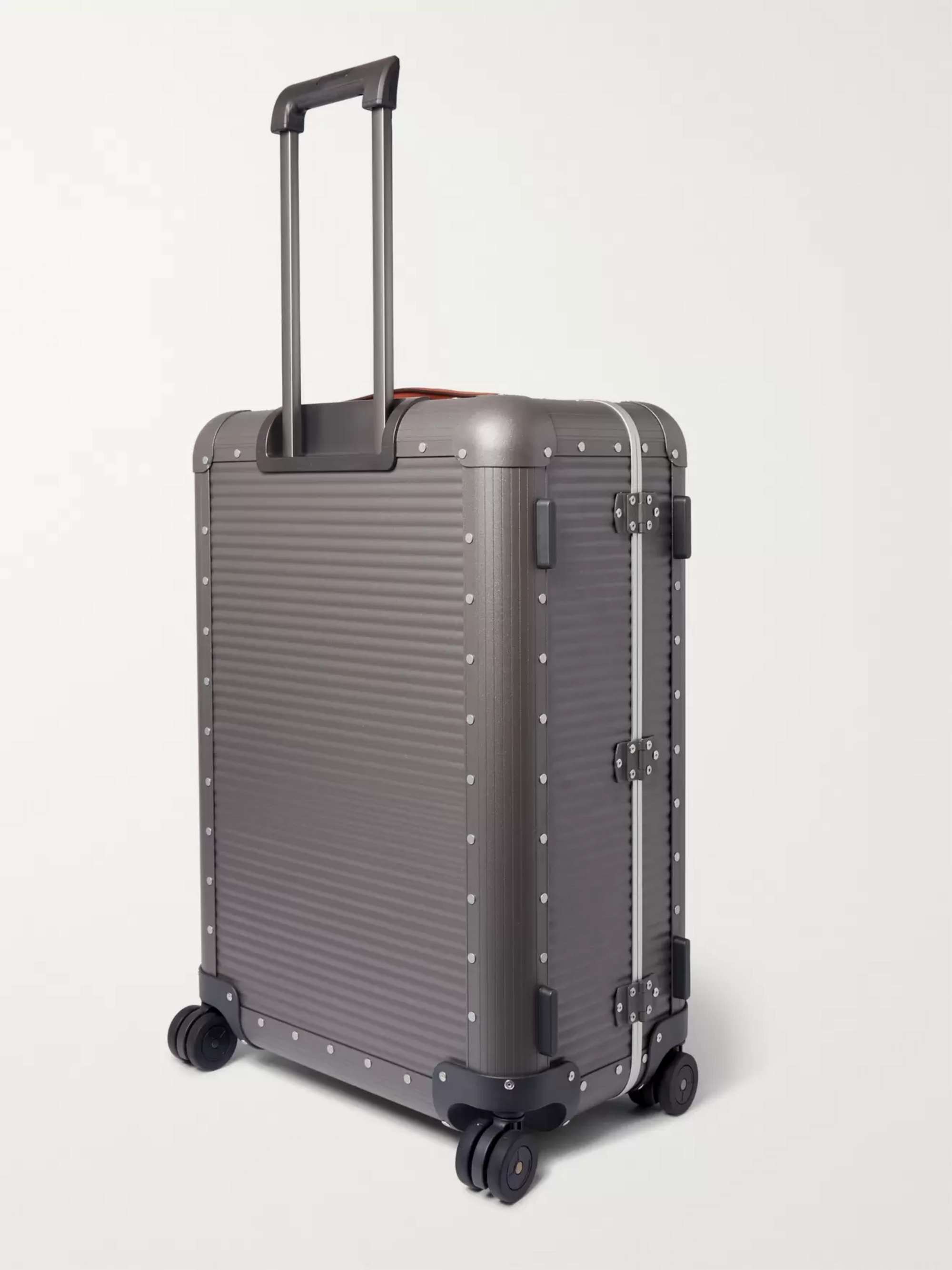 FPM MILANO Spinner 68cm Leather-Trimmed Aluminium Suitcase