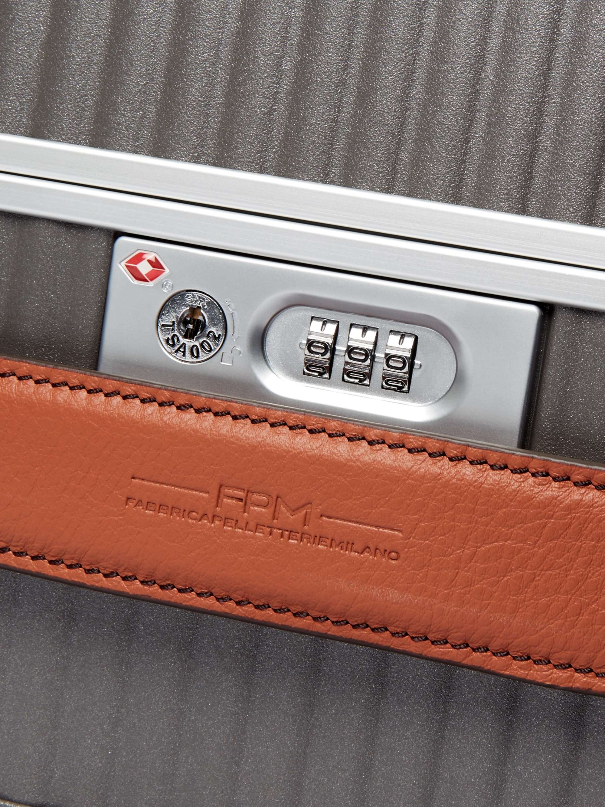 FPM MILANO Spinner 68cm Leather-Trimmed Aluminium Suitcase