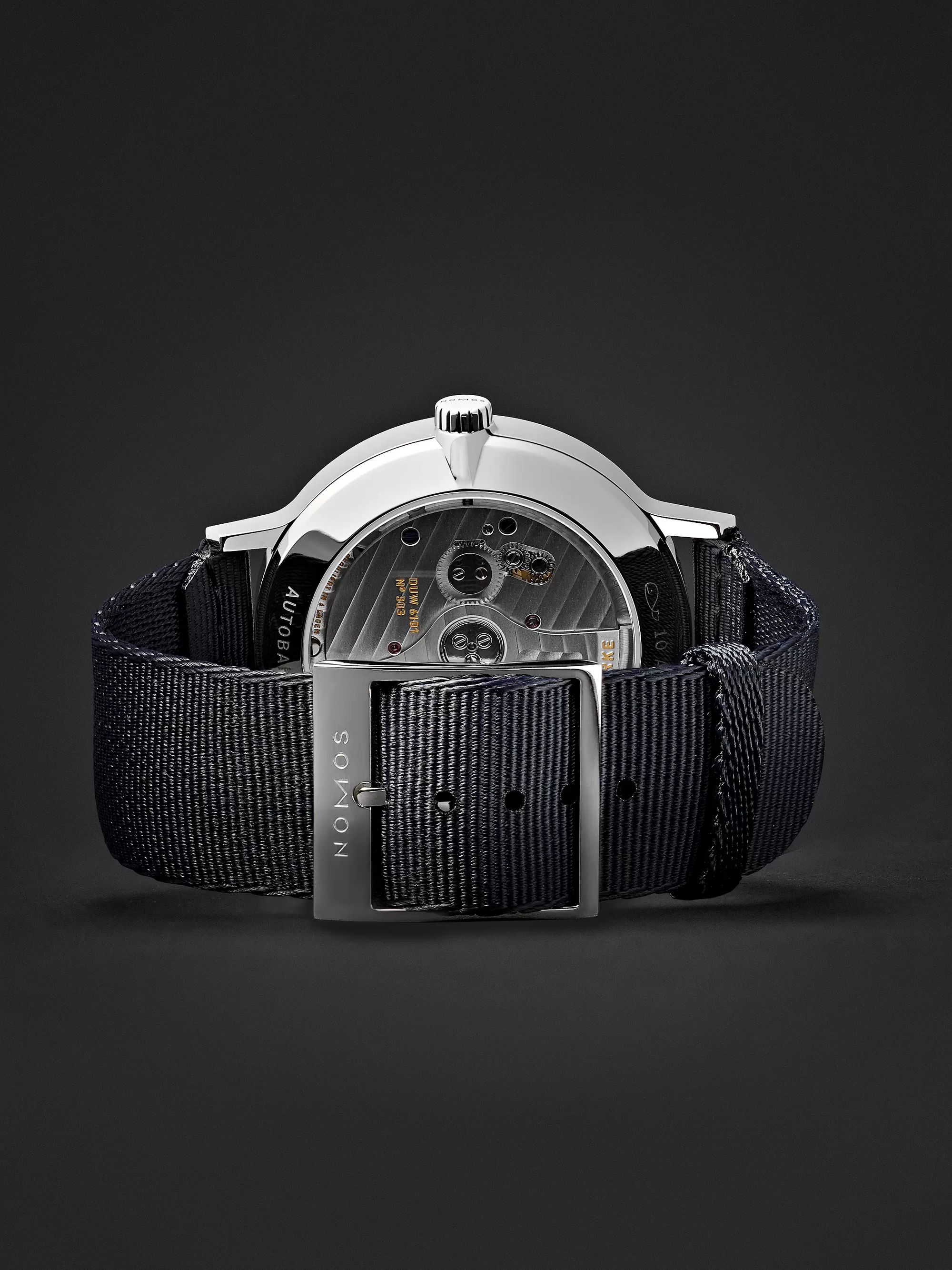 NOMOS GLASHÜTTE Autobahn Neomatik Datum Automatic 41mm Stainless Steel and Nylon Watch, Ref. No. 1301