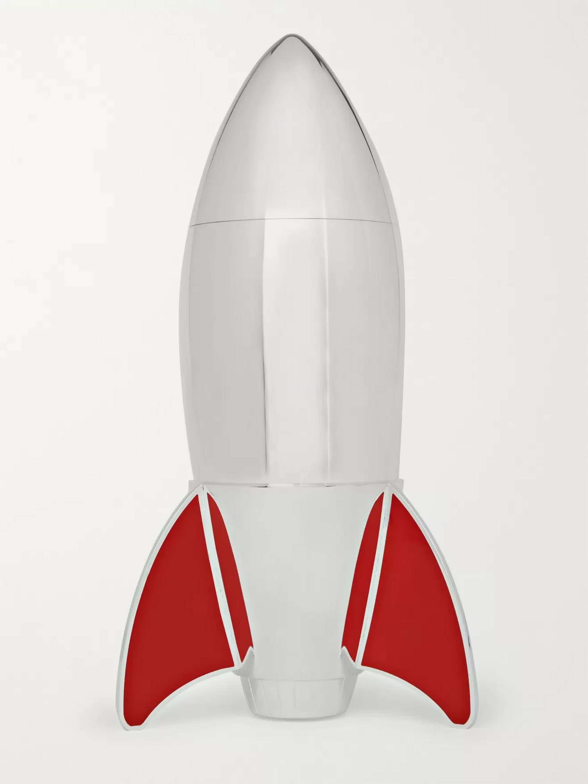 ASPREY Rocket Sterling Silver and Enamel Cocktail Shaker