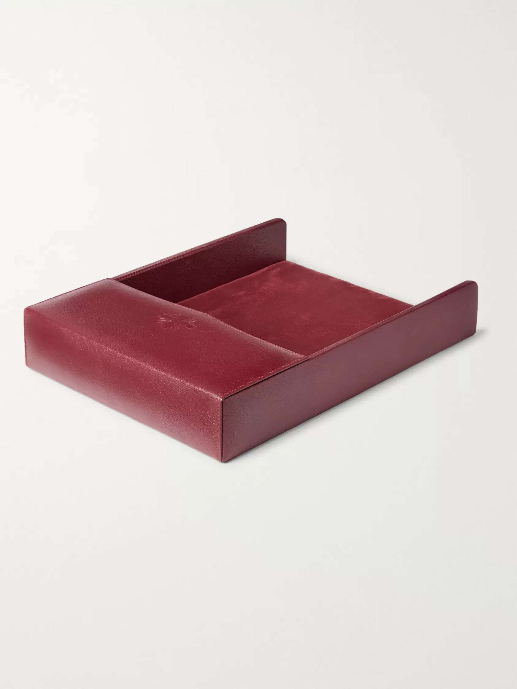 PURDEY Textured-Leather Desk Tray