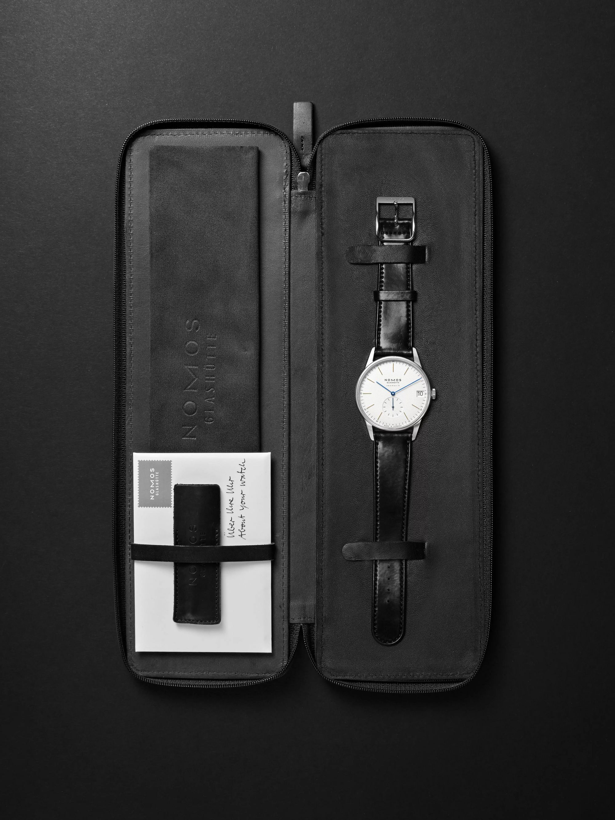 NOMOS GLASHÜTTE Orion Neomatik Automatic 41mm Stainless Steel and Leather Watch, Ref. No. 360
