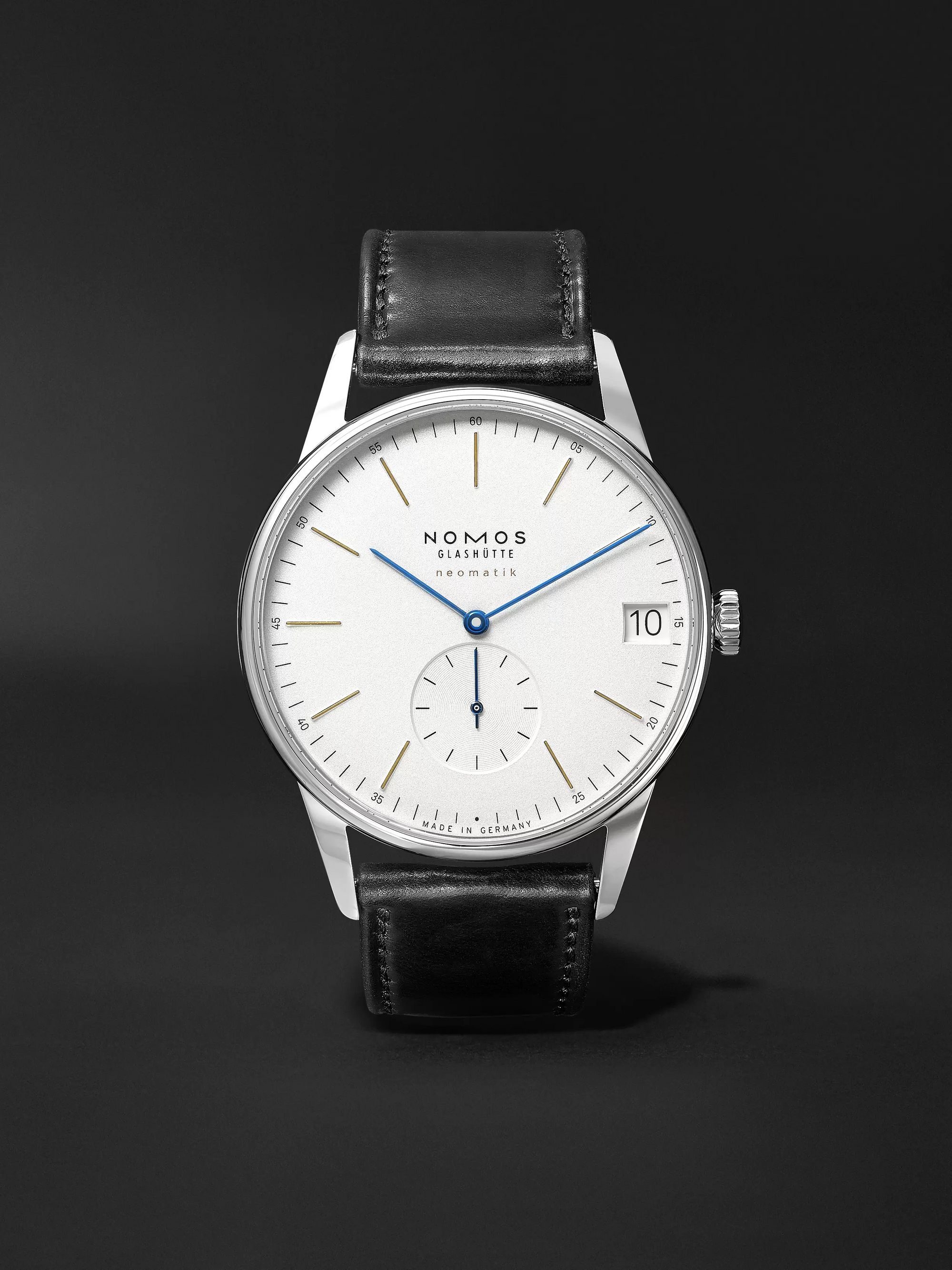 NOMOS GLASHÜTTE Orion Neomatik Automatic 41mm Stainless Steel and Leather Watch, Ref. No. 360