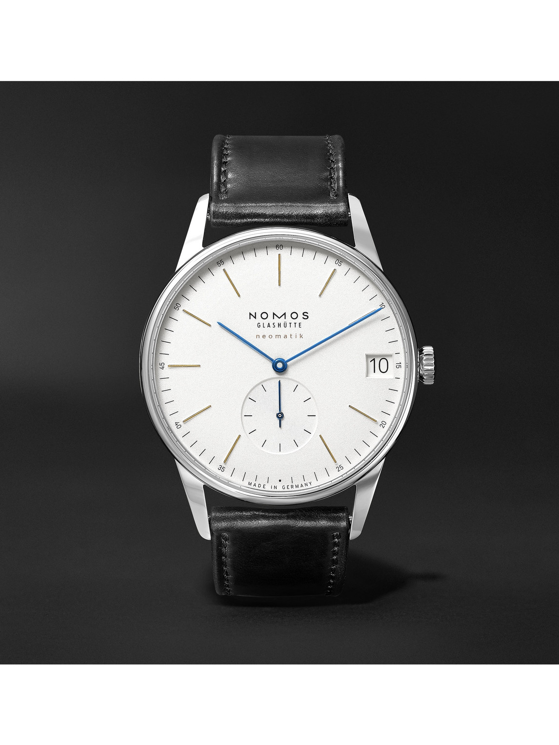 Nomos Glashütte Orion Neomatik Automatic 41mm Stainless Steel And Leather Watch, Ref. No. 360 In White