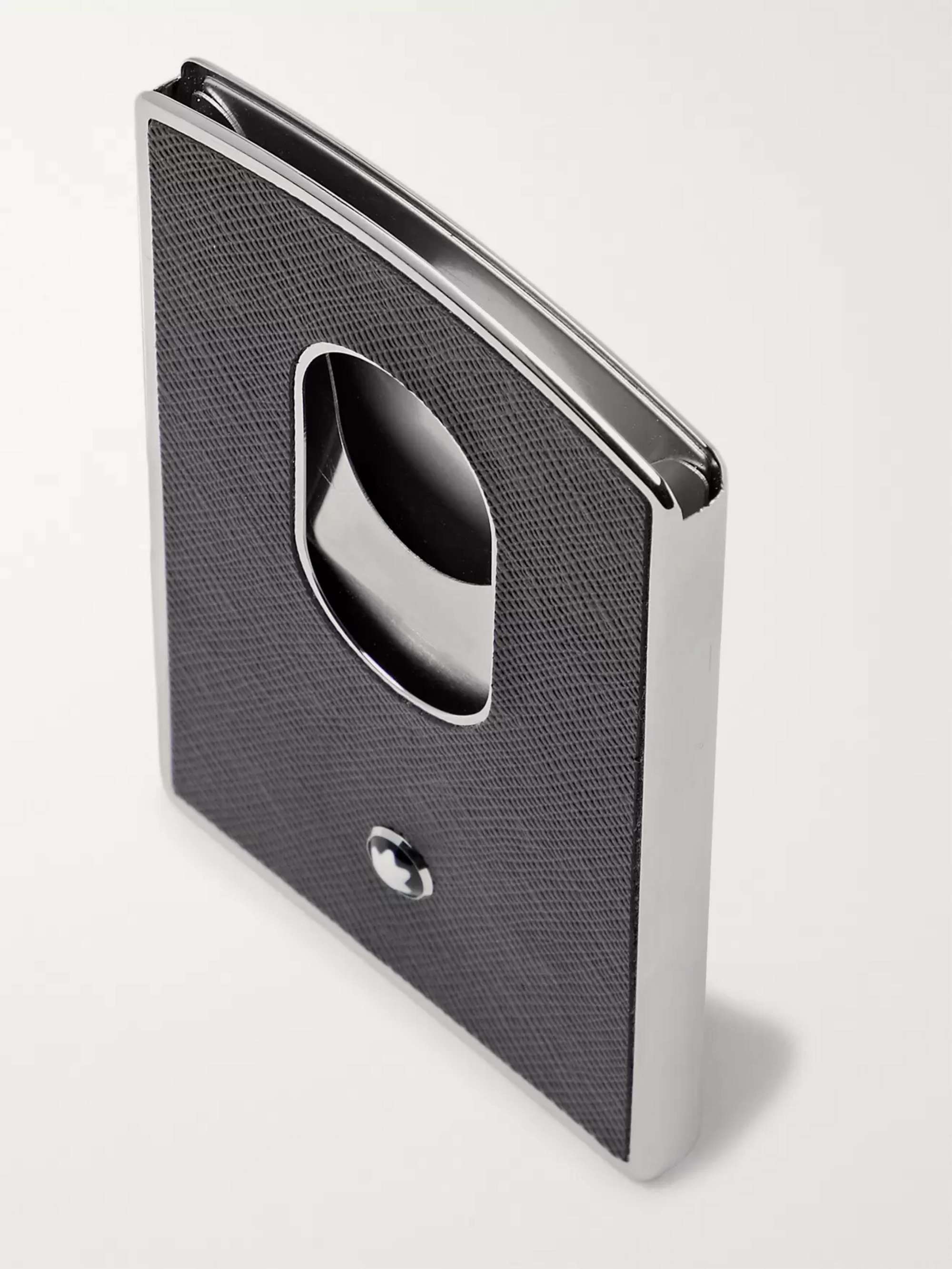 MONTBLANC Sartorial Cross-Grain Leather and Silver-Tone Card Case